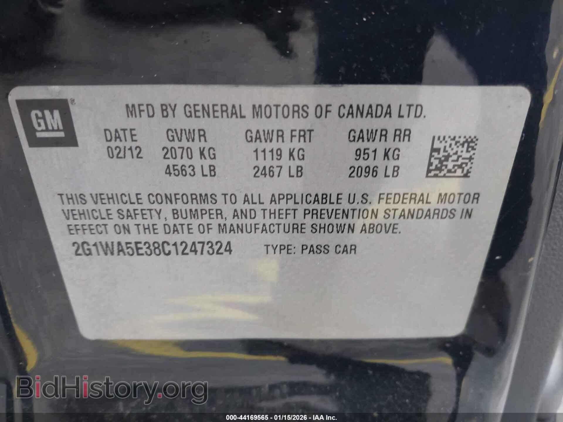 2012 CHEVROLET IMPALA - VIN: 2G1WA5E38C1247324 - Фото 9