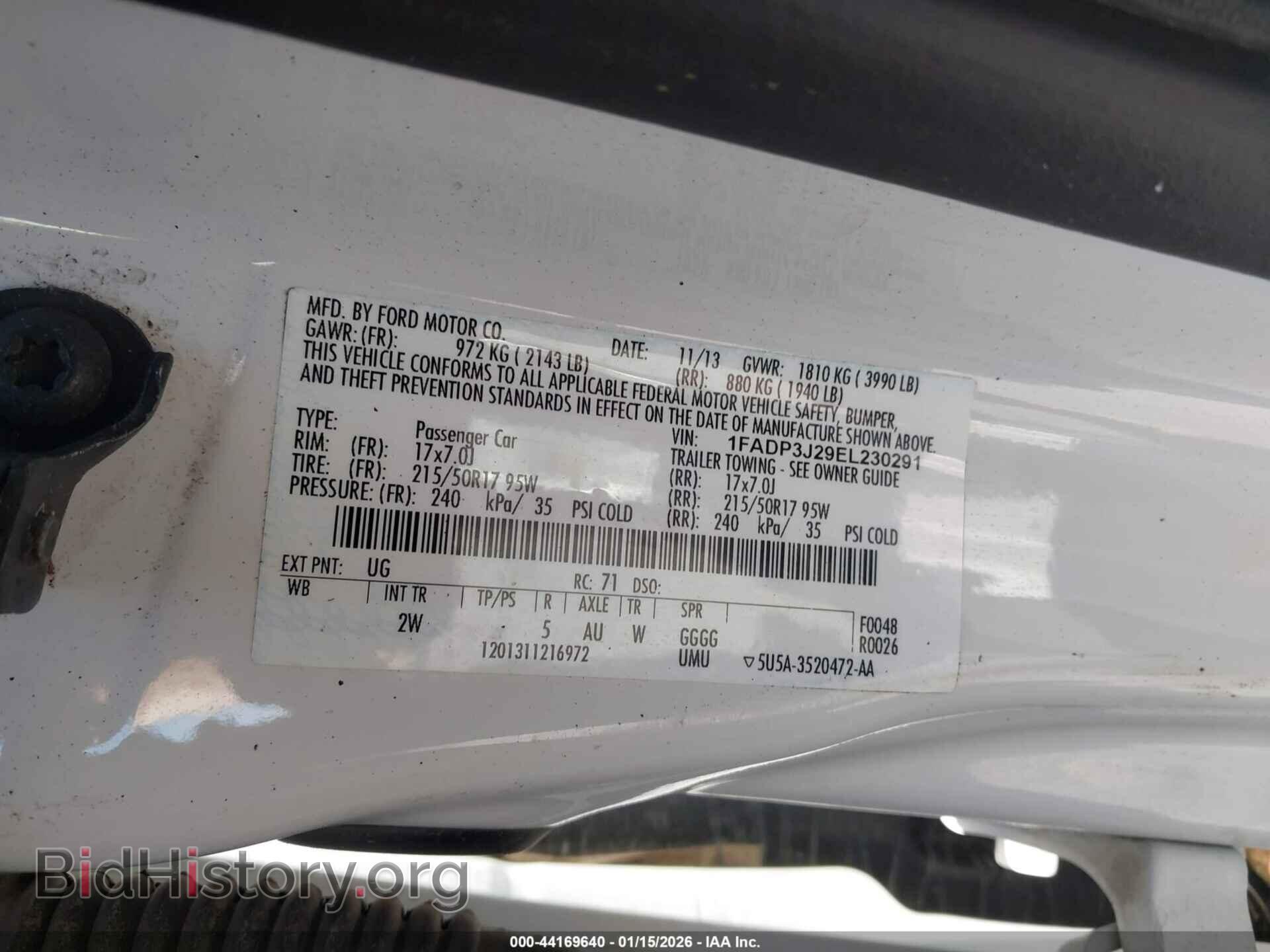 2014 FORD FOCUS - VIN: 1FADP3J29EL230291 - Фото 9