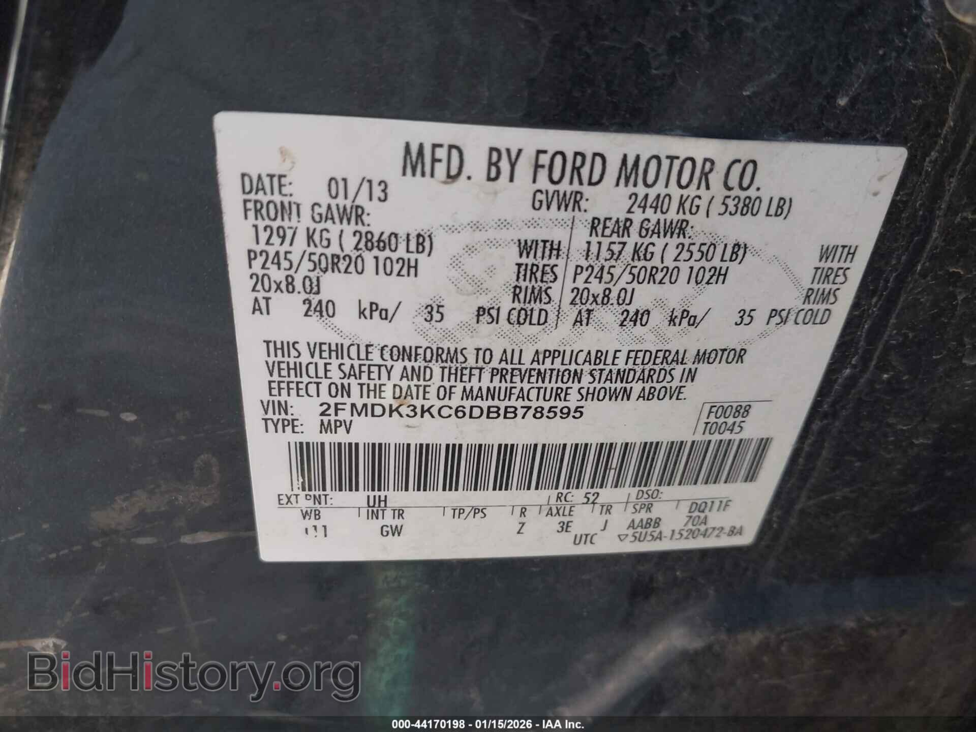 2013 FORD EDGE - VIN: 2FMDK3KC6DBB78595 - Photo 9