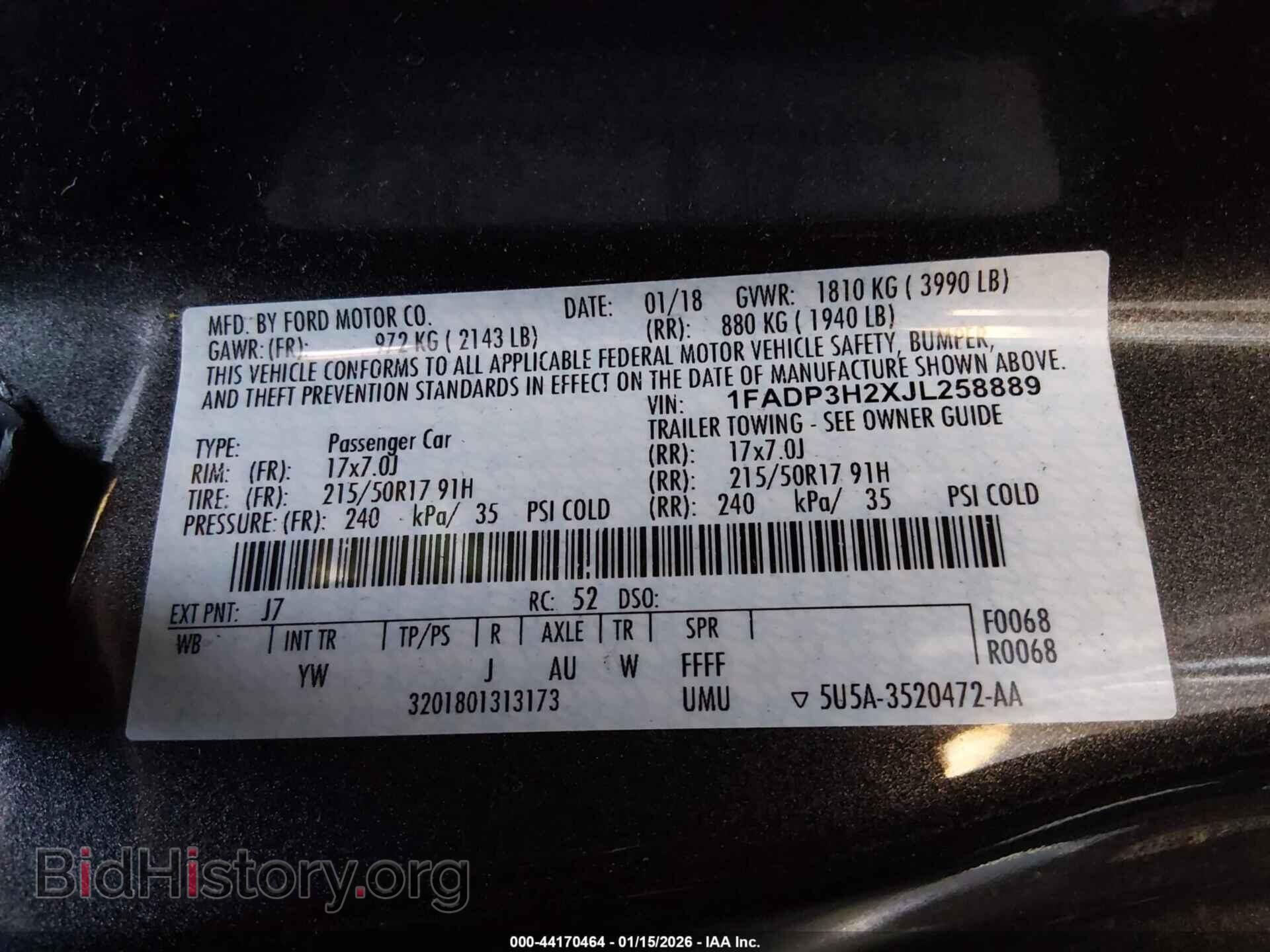 2018 FORD FOCUS - VIN: 1FADP3H2XJL258889 - Фото 9