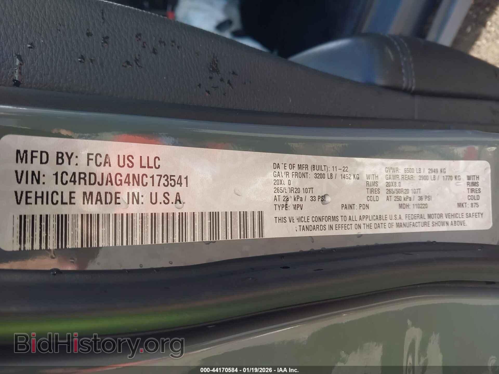 2022 DODGE DURANGO - VIN: 1C4RDJAG4NC173541 - Photo 9