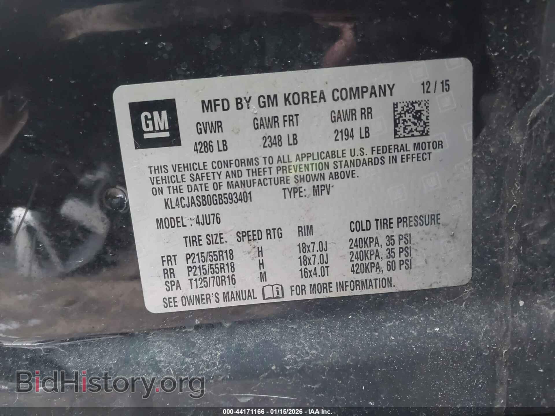 2016 BUICK ENCORE - VIN: KL4CJASB0GB593401 - Фото 9
