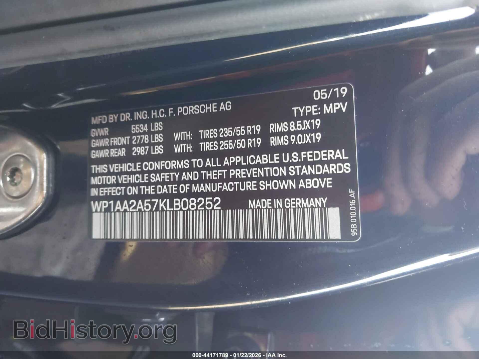 2019 PORSCHE MACAN - VIN: WP1AA2A57KLB08252 - Photo 9