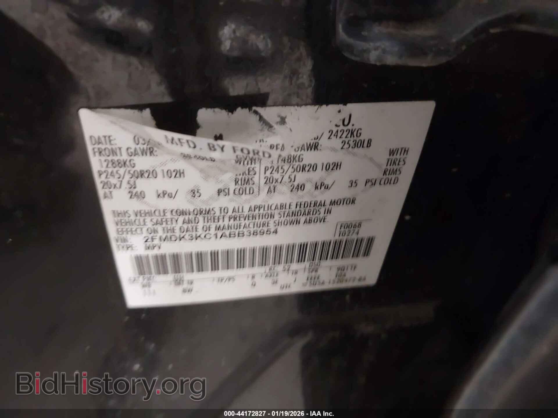 2010 FORD EDGE - VIN: 2FMDK3KC1ABB38954 - Фото 9