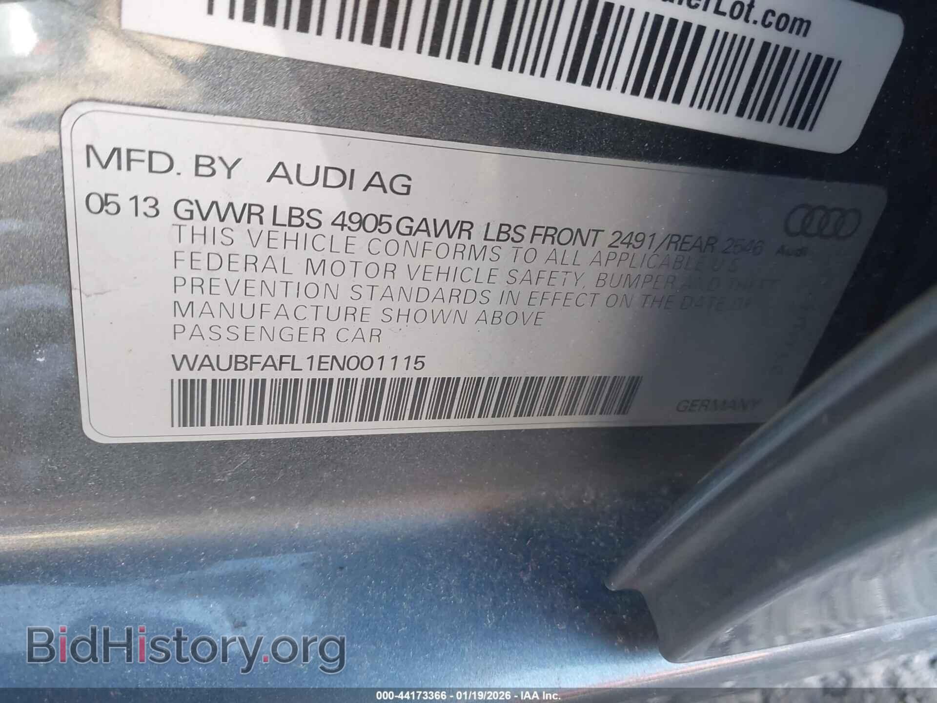 2014 AUDI A4 - VIN: WAUBFAFL1EN001115 - Фото 9
