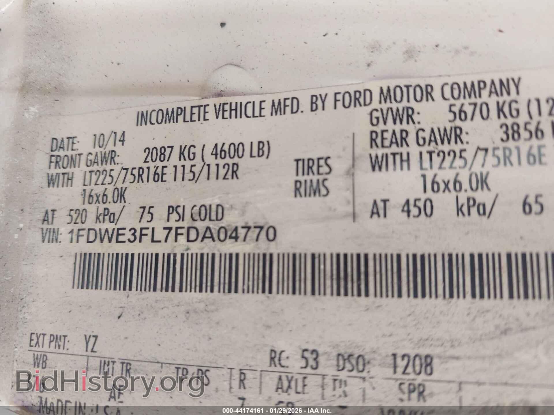 2015 FORD E-350 CUTAWAY - VIN: 1FDWE3FL7FDA04770 - Фото 9