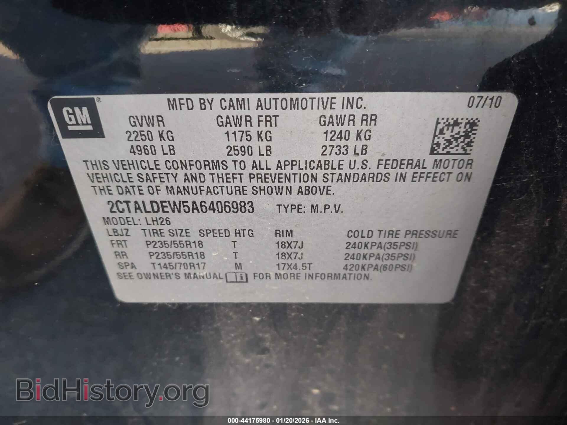 2010 GMC TERRAIN - VIN: 2CTALDEW5A6406983 - Фото 9