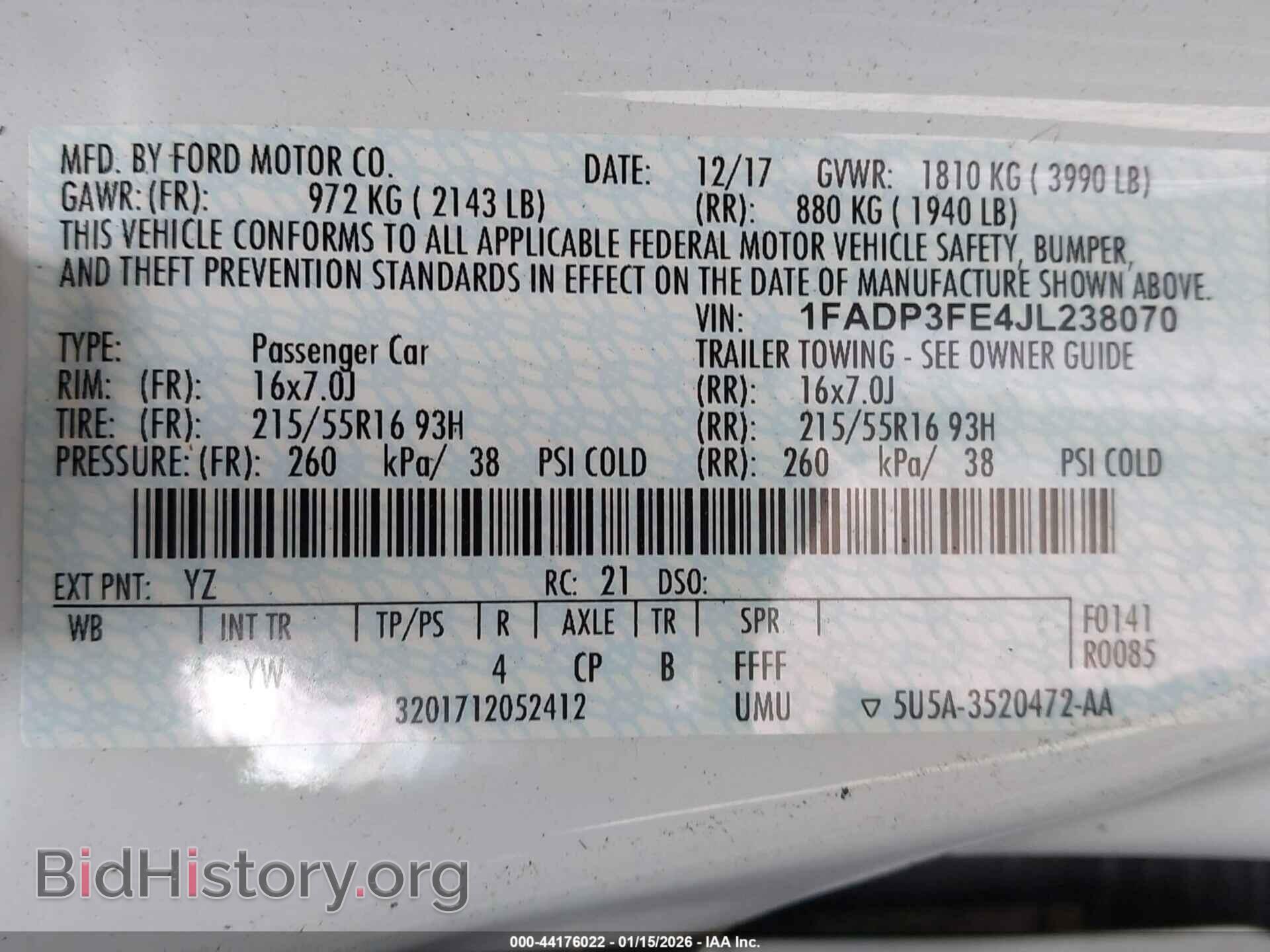 2018 FORD FOCUS - VIN: 1FADP3FE4JL238070 - Фото 9