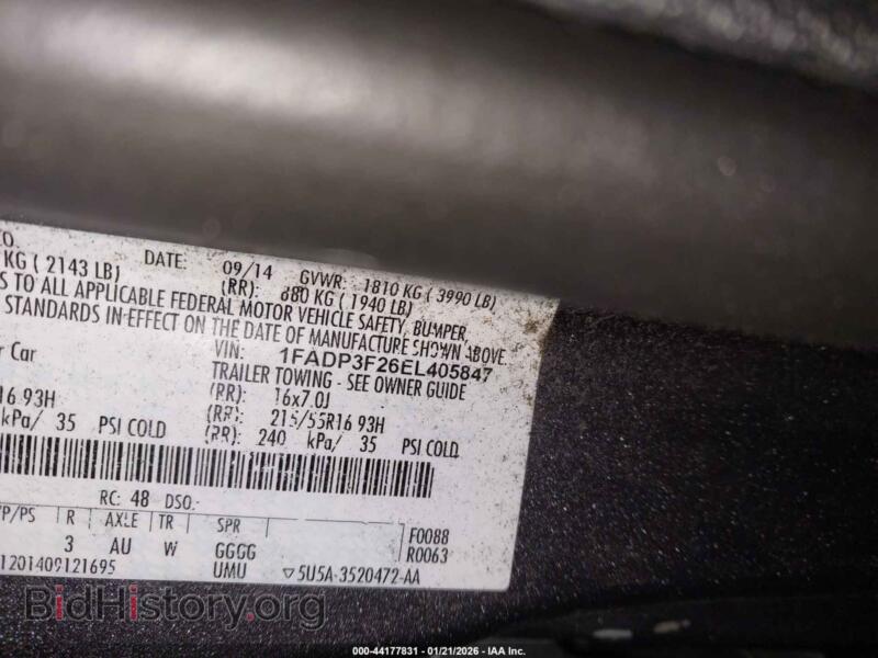 2014 Ford FOCUS (VIN 1FADP3F26EL405847) — photo 9 of 11
