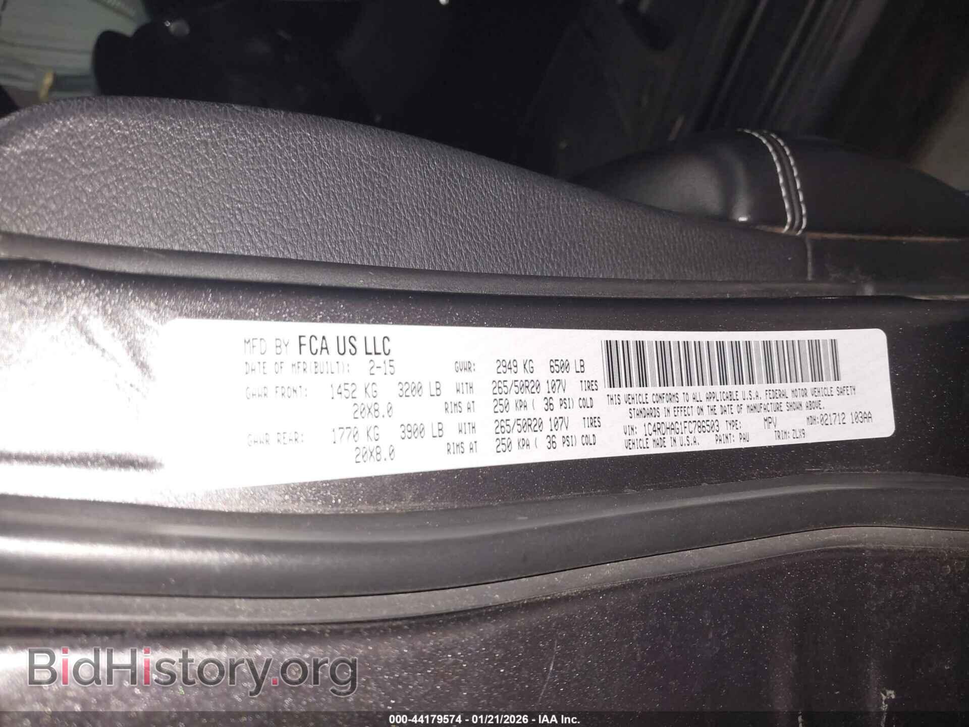2015 DODGE DURANGO - VIN: 1C4RDHAG1FC786503 - Фото 9