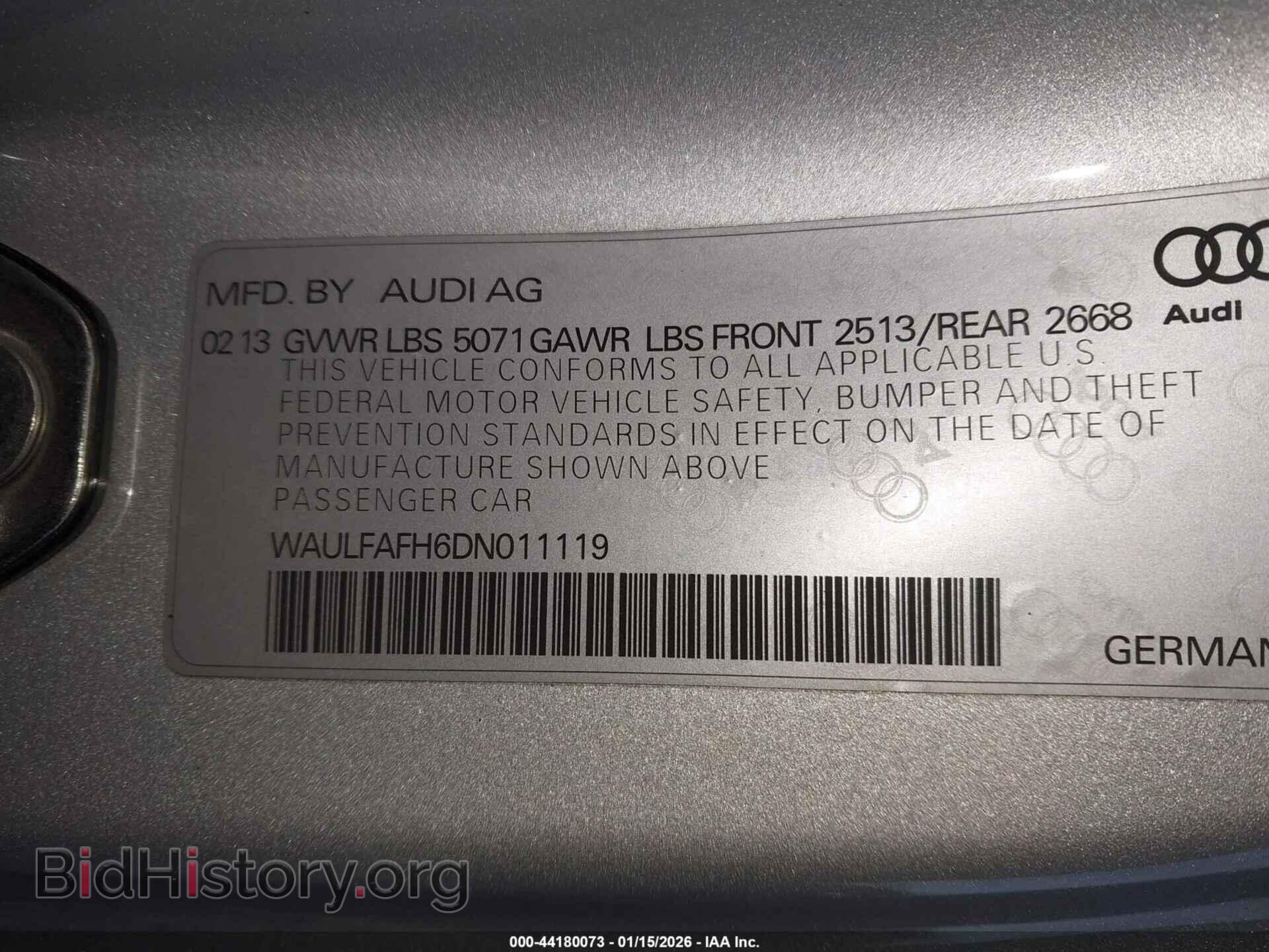 2013 AUDI A5 - VIN: WAULFAFH6DN011119 - Фото 9