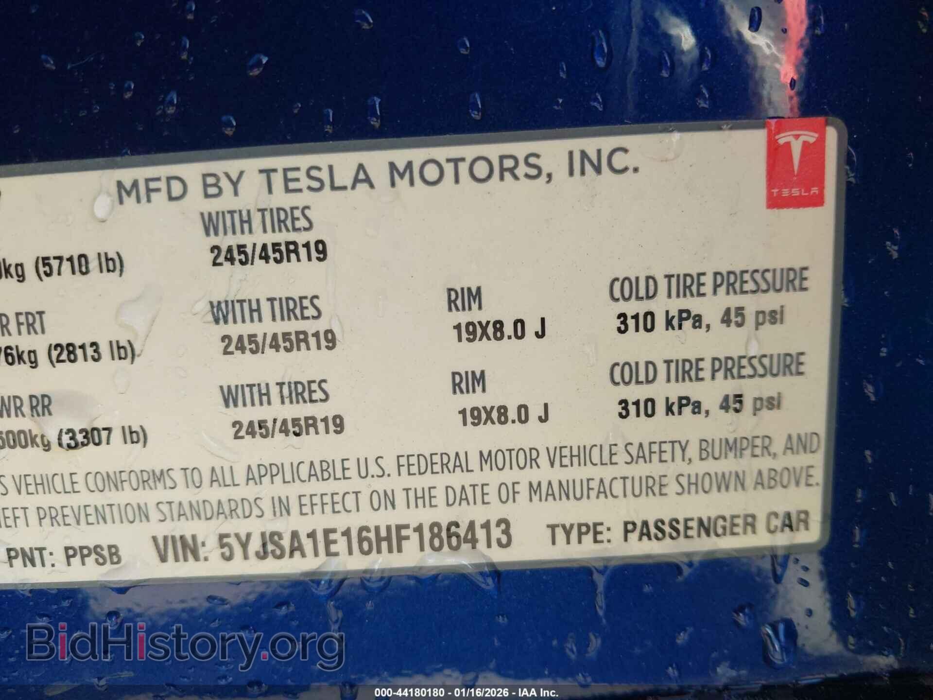 2017 TESLA MODEL S - VIN: 5YJSA1E16HF186413 - Photo 9