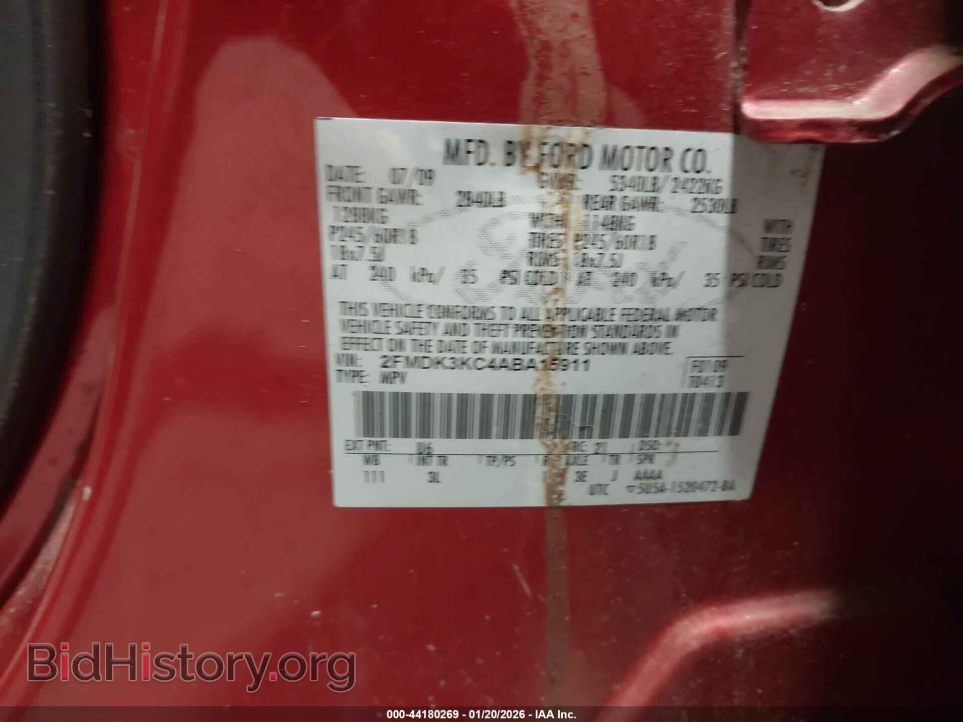 2010 FORD EDGE - VIN: 2FMDK3KC4ABA15911 - Фото 9
