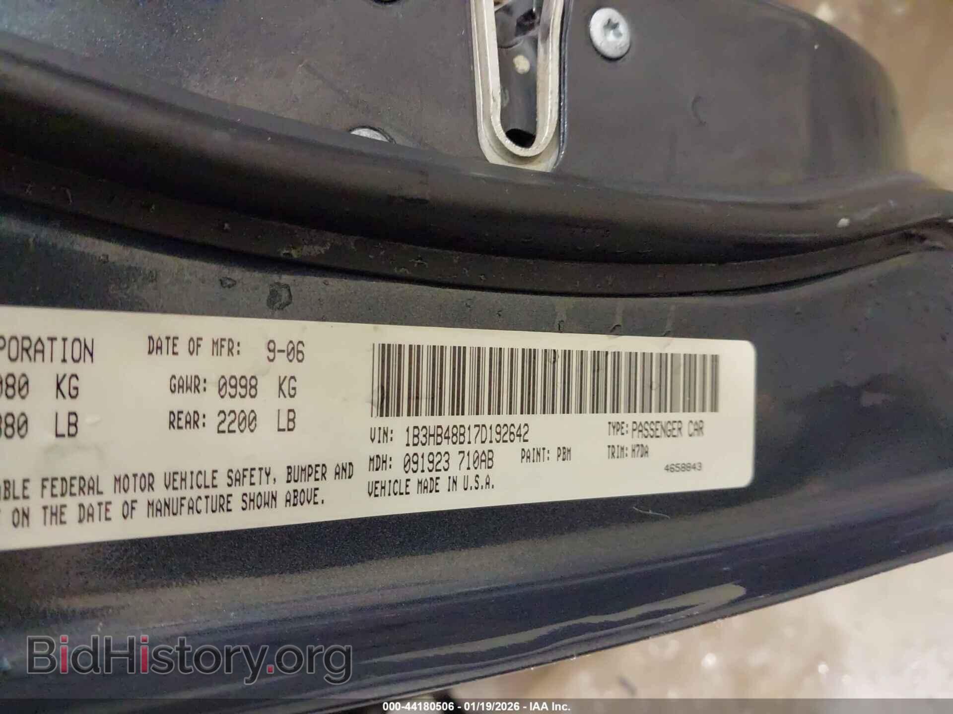 2007 DODGE CALIBER - VIN: 1B3HB48B17D192642 - Photo 9