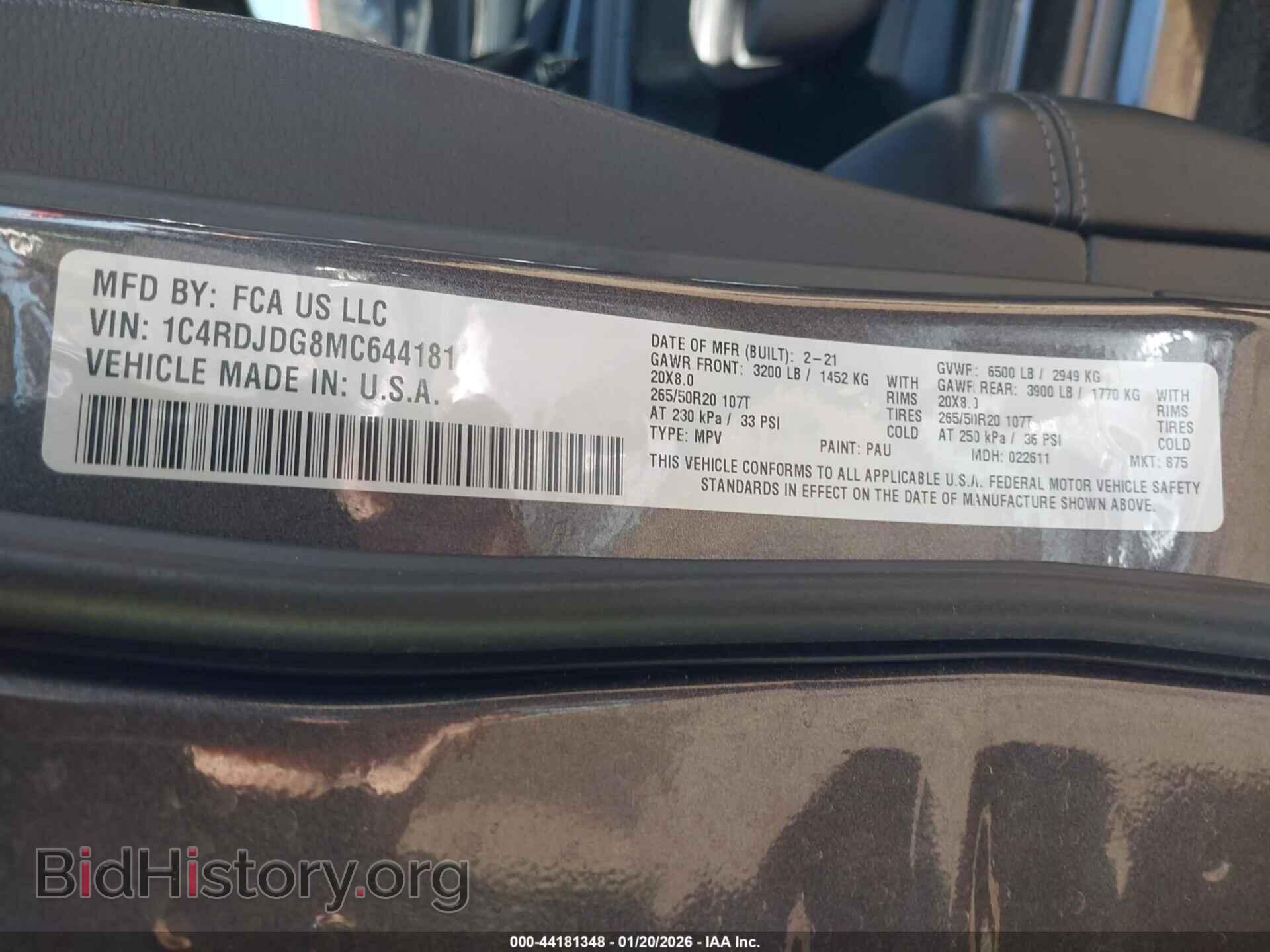 2021 DODGE DURANGO - VIN: 1C4RDJDG8MC644181 - Фото 9