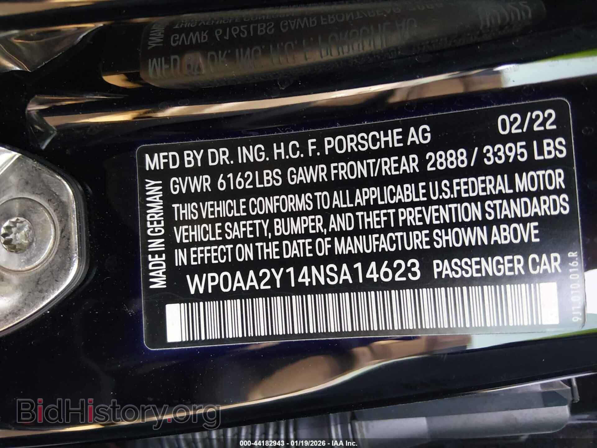 2022 PORSCHE TAYCAN - VIN: WP0AA2Y14NSA14623 - Фото 9