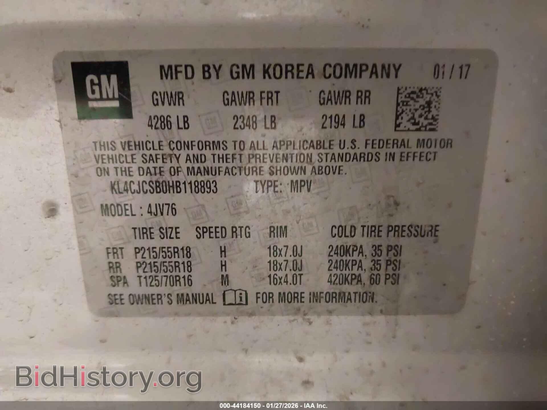 2017 BUICK ENCORE - VIN: KL4CJCSB0HB118893 - Фото 9