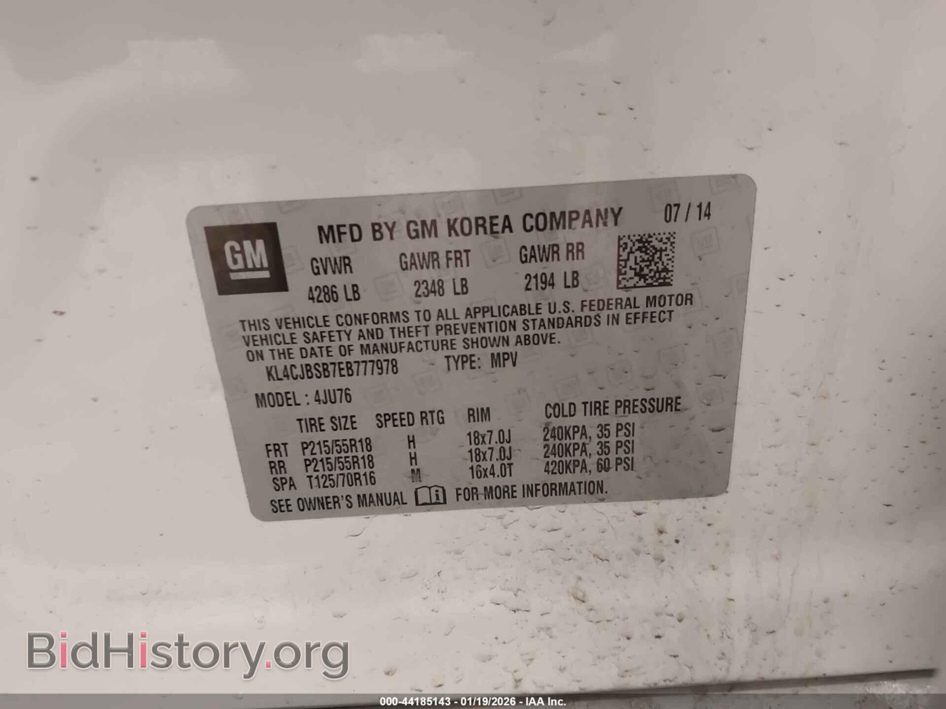 2014 BUICK ENCORE - VIN: KL4CJBSB7EB777978 - Фото 9