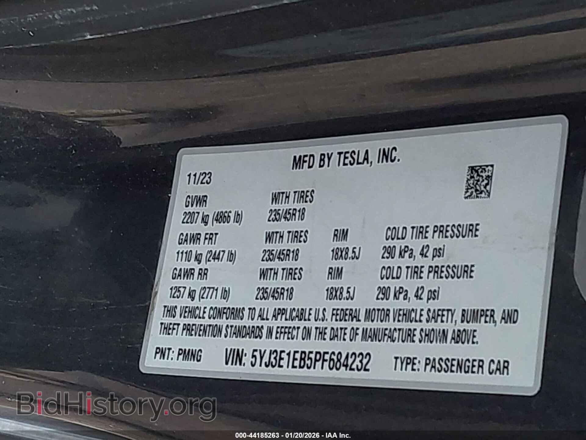 2023 TESLA MODEL 3 - VIN: 5YJ3E1EB5PF684232 - Фото 9