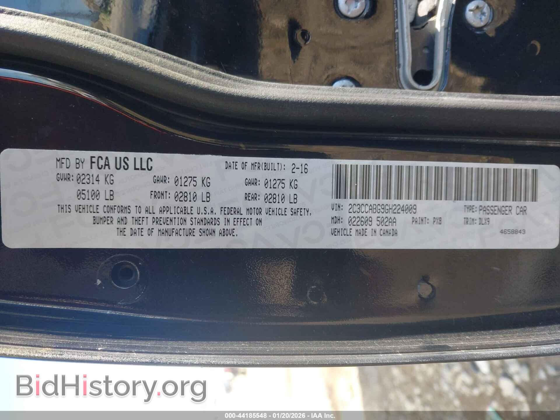 2016 CHRYSLER 300 - VIN: 2C3CCABG9GH224009 - Фото 9