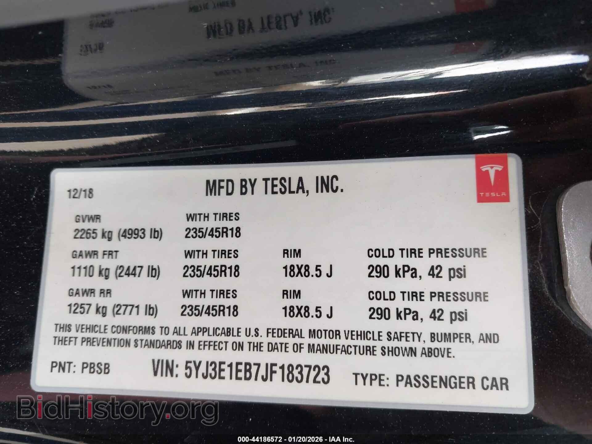 2018 TESLA MODEL 3 - VIN: 5YJ3E1EB7JF183723 - Photo 9