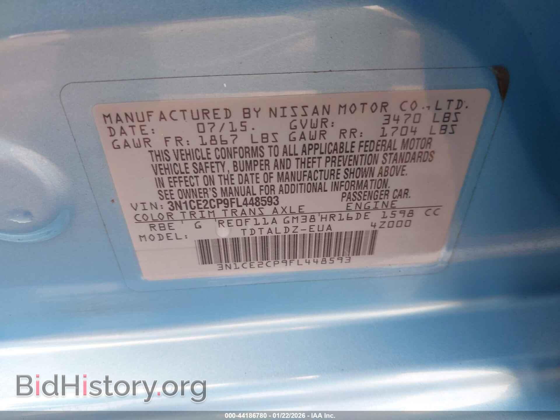 2015 NISSAN VERSA NOTE - VIN: 3N1CE2CP9FL448593 - Фото 9