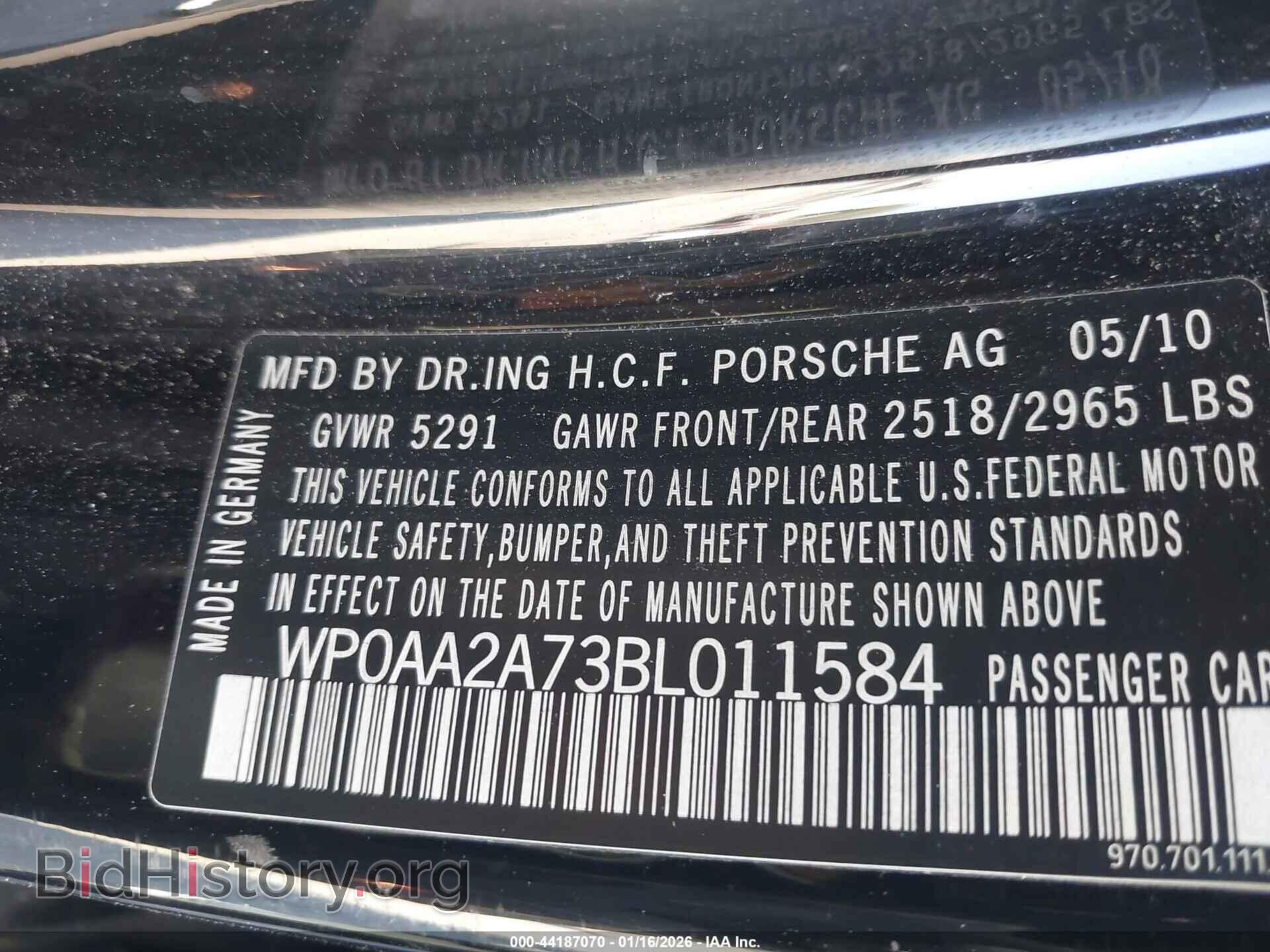 2011 PORSCHE PANAMERA - VIN: WP0AA2A73BL011584 - Фото 9