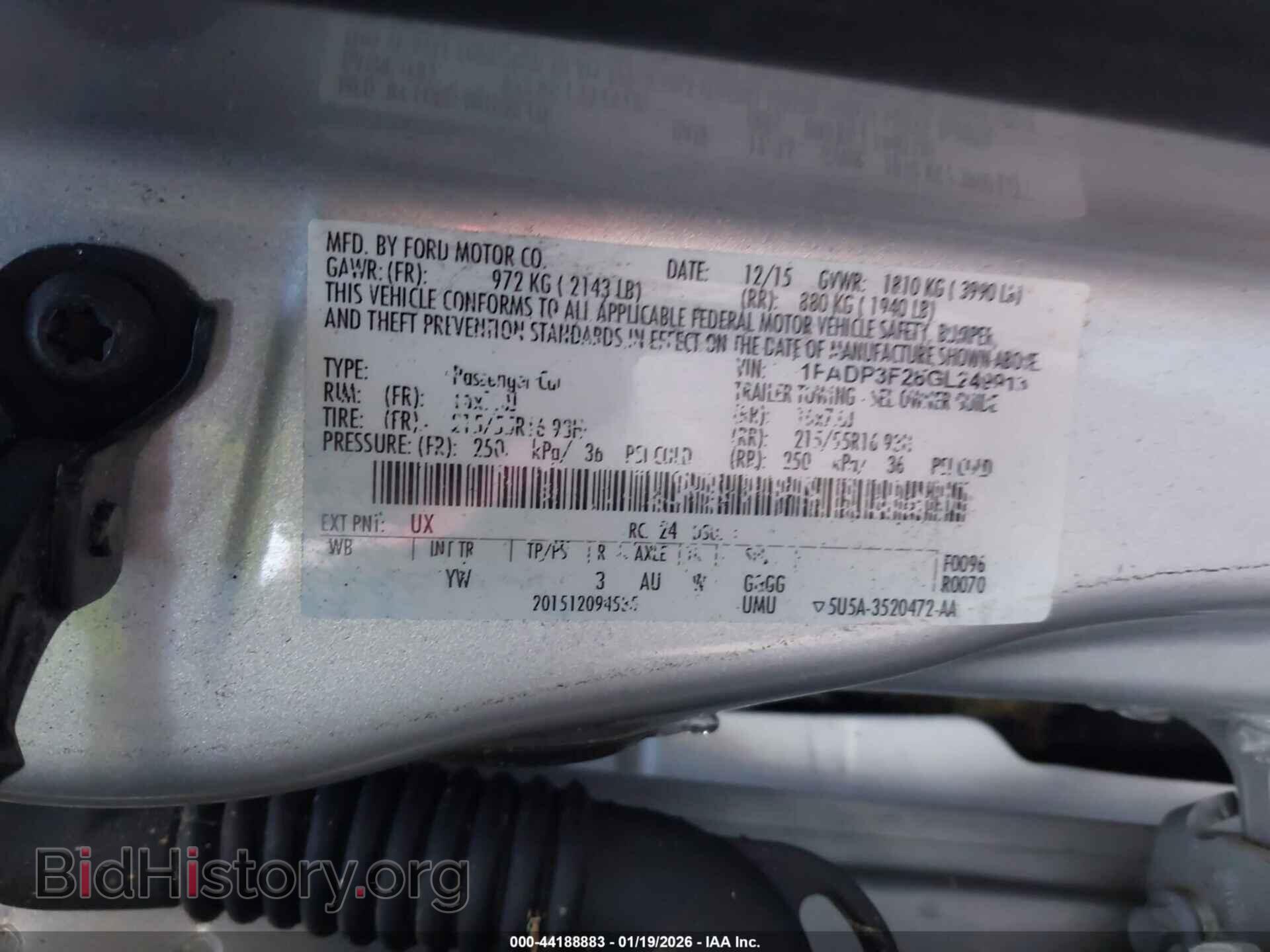 2016 FORD FOCUS - VIN: 1FADP3F28GL249913 - Фото 9