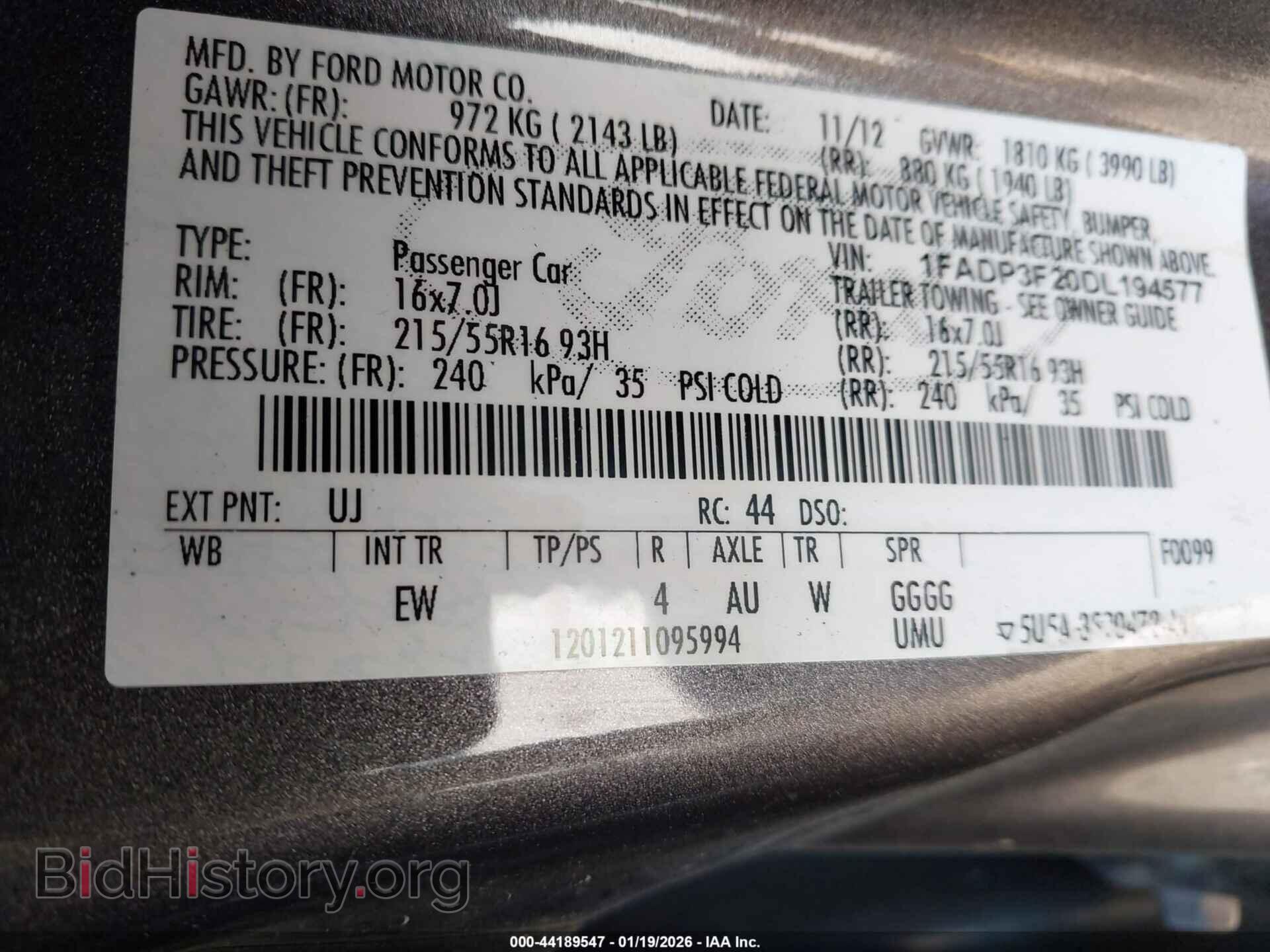 2013 FORD FOCUS - VIN: 1FADP3F20DL194577 - Photo 9