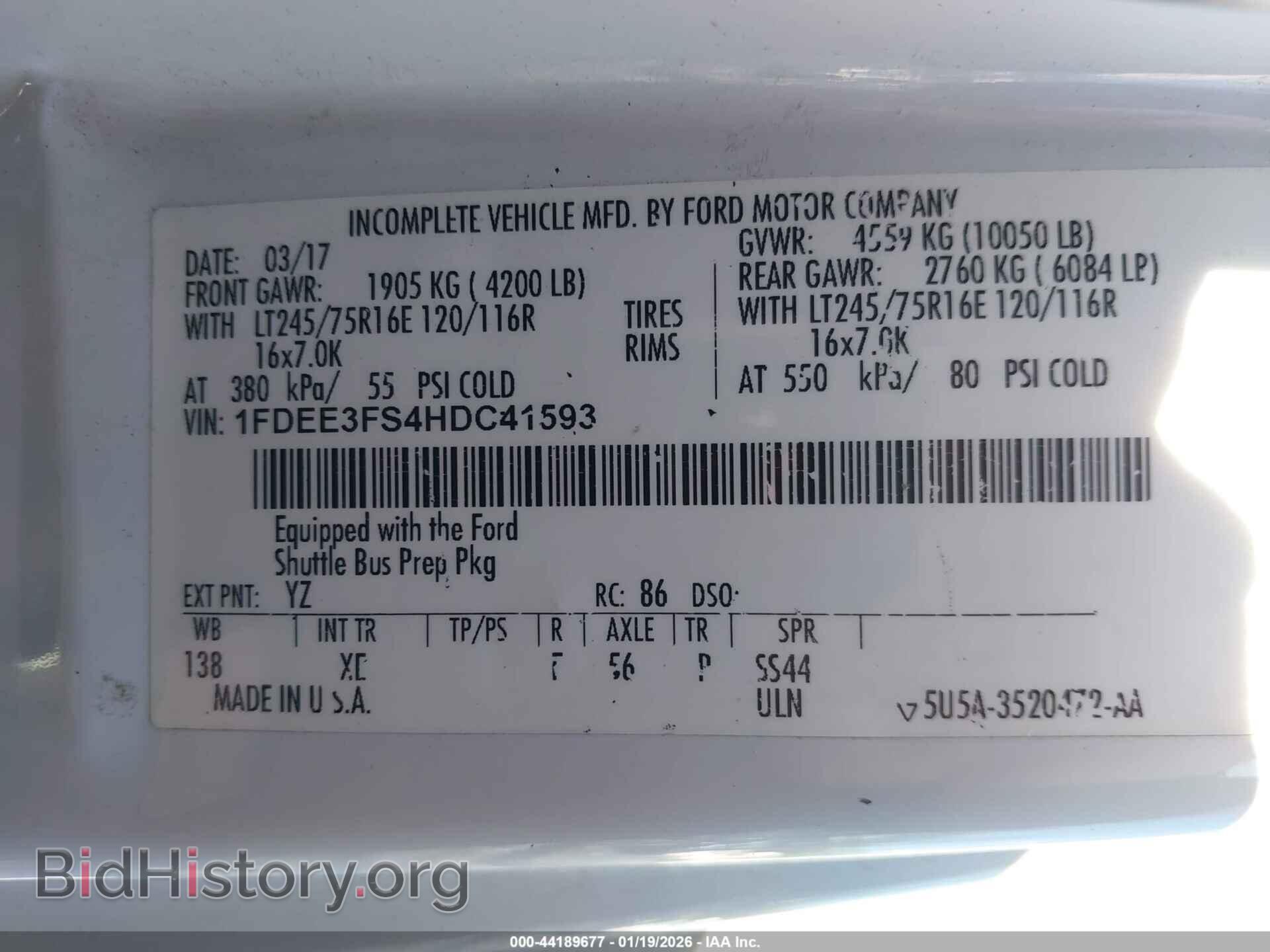 2017 FORD E-350 CUTAWAY - VIN: 1FDEE3FS4HDC41593 - Photo 8