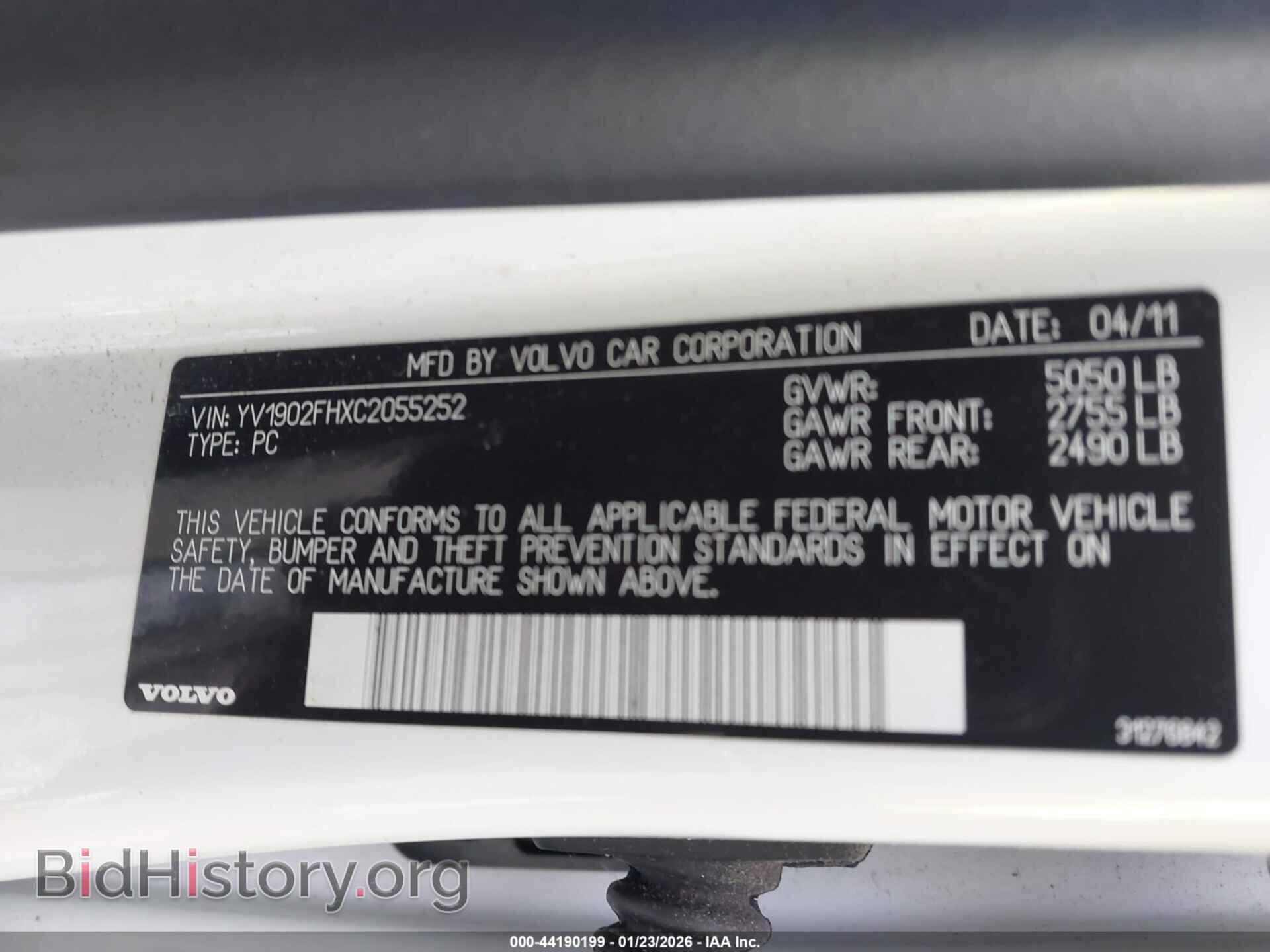2012 VOLVO S60 - VIN: YV1902FHXC2055252 - Фото 9
