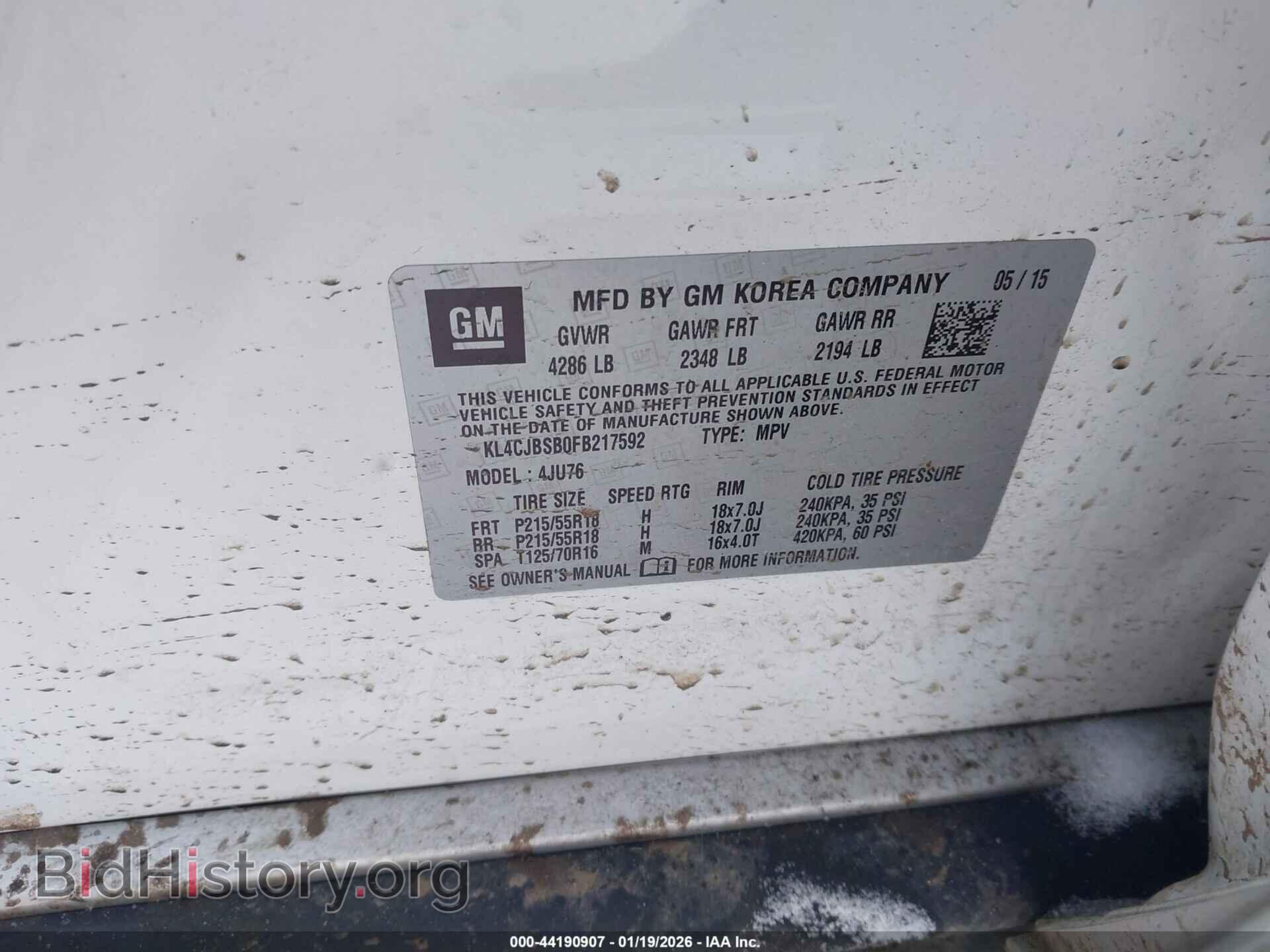 2015 BUICK ENCORE - VIN: KL4CJBSB0FB217592 - Photo 9