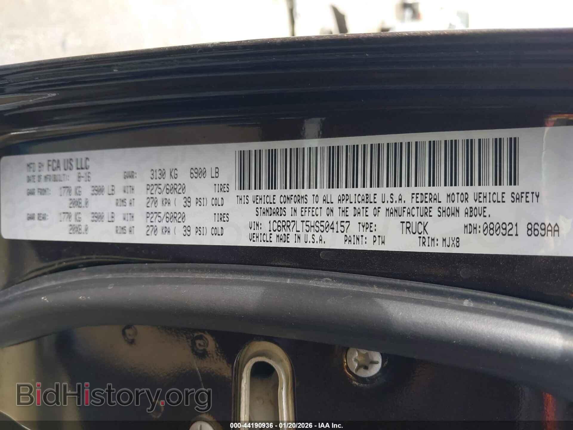 2017 RAM 1500 - VIN: 1C6RR7LT5HS504157 - Фото 9