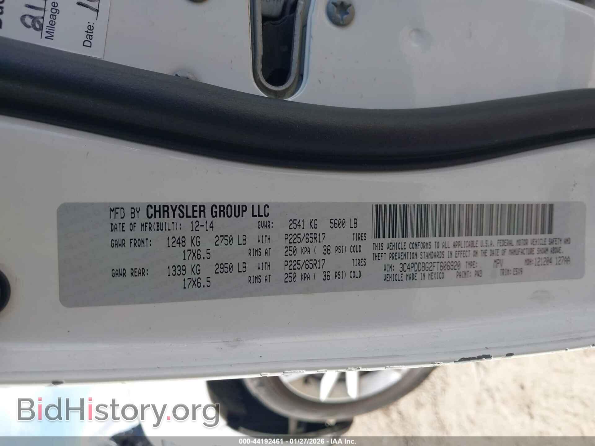 2015 DODGE JOURNEY - VIN: 3C4PDDBG2FT606920 - Фото 9