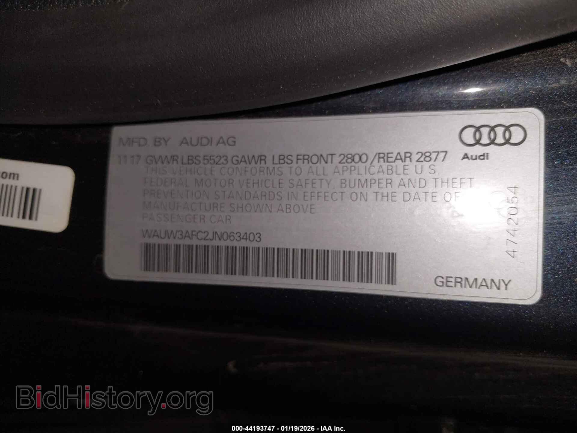 2018 AUDI A7 - VIN: WAUW3AFC2JN063403 - Фото 9