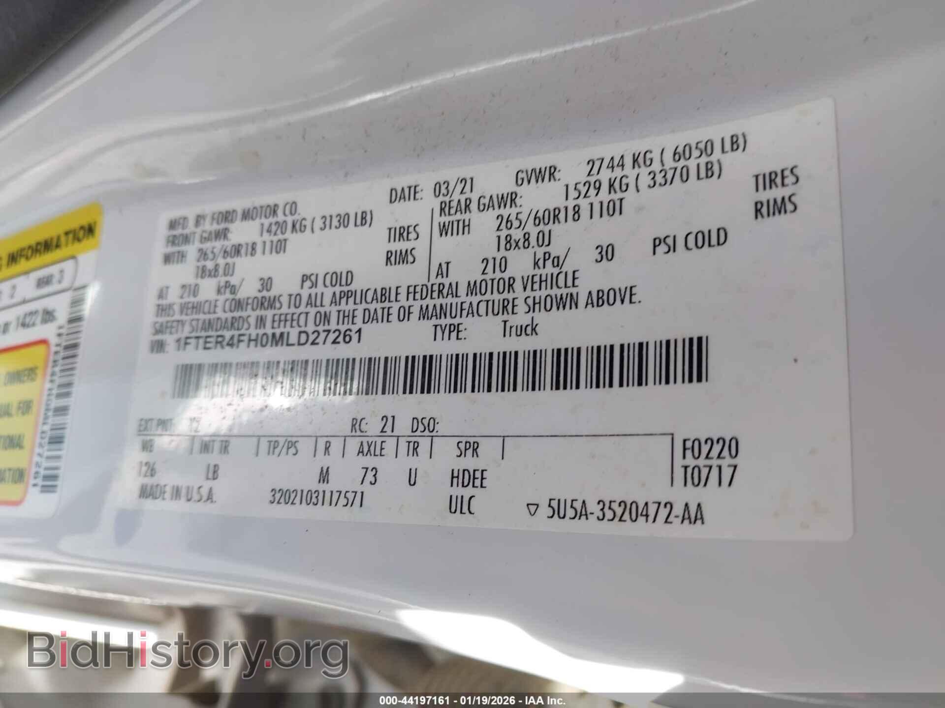 2021 FORD RANGER - VIN: 1FTER4FH0MLD27261 - Фото 9