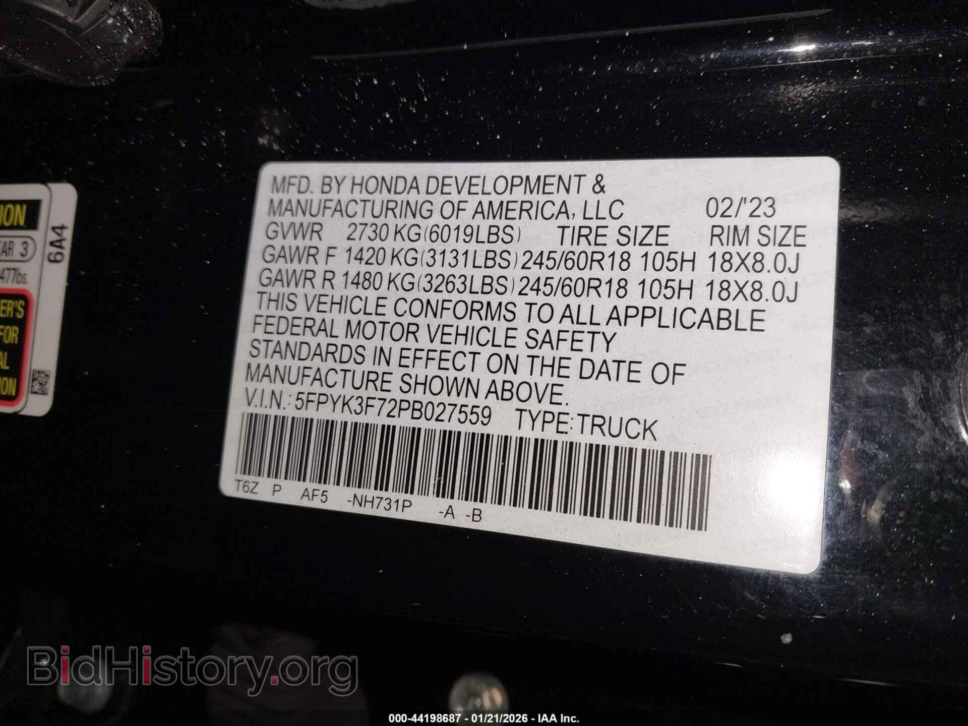 2023 HONDA RIDGELINE - VIN: 5FPYK3F72PB027559 - Фото 9