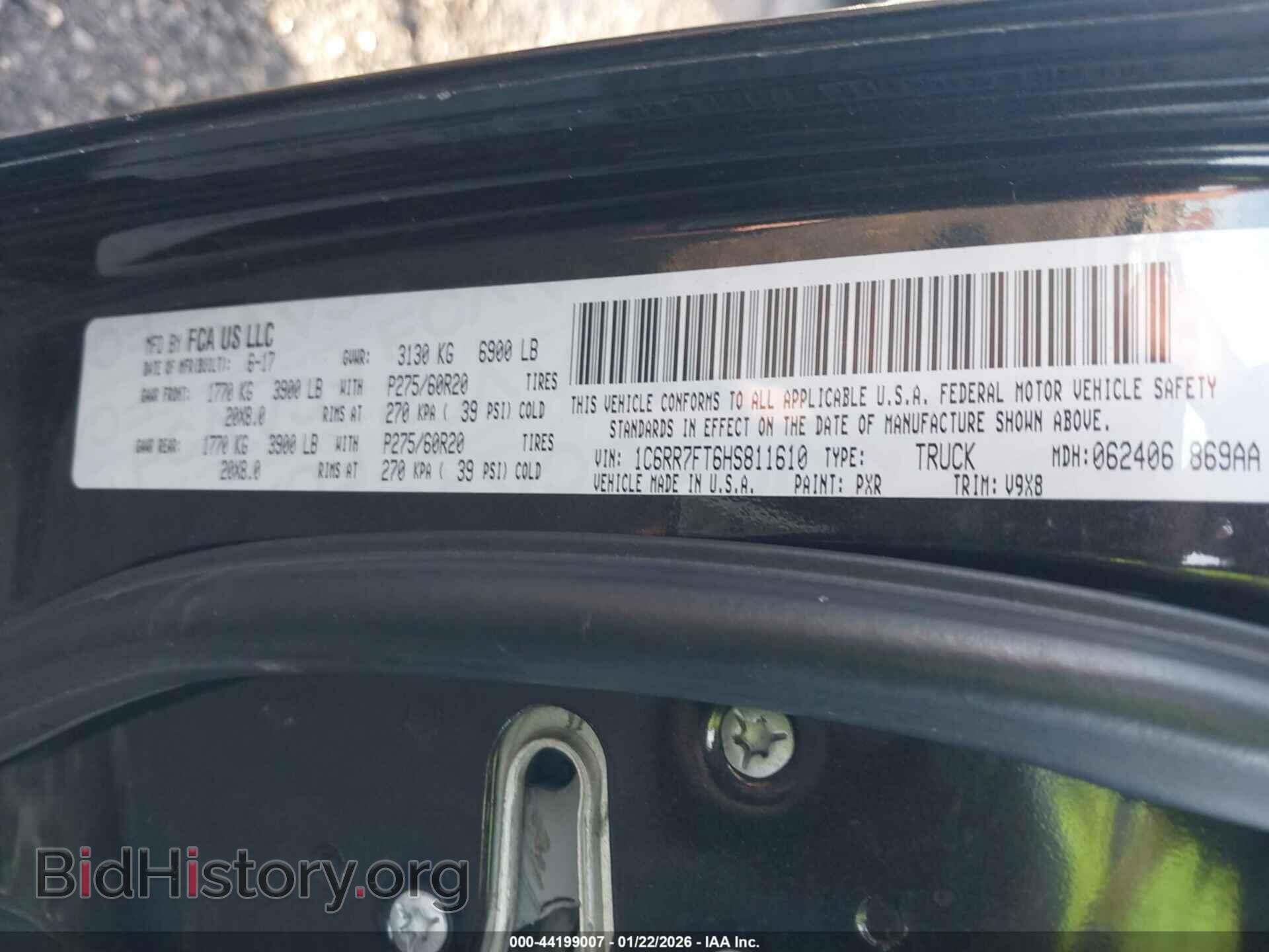 2017 RAM 1500 - VIN: 1C6RR7FT6HS811610 - Фото 9