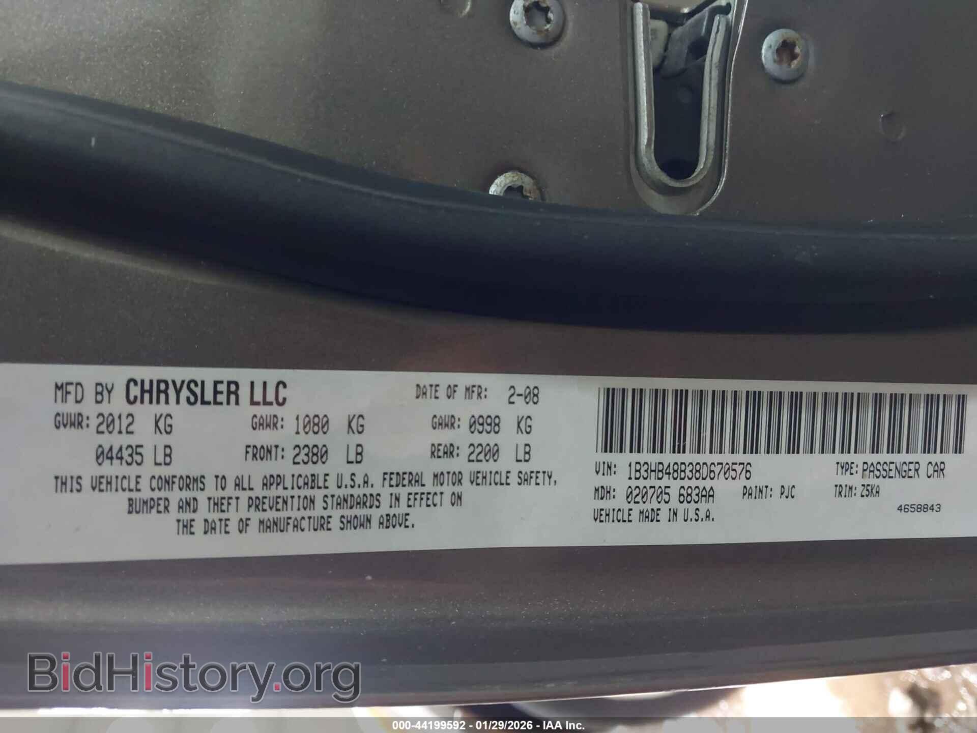 2008 DODGE CALIBER - VIN: 1B3HB48B38D670576 - Фото 9