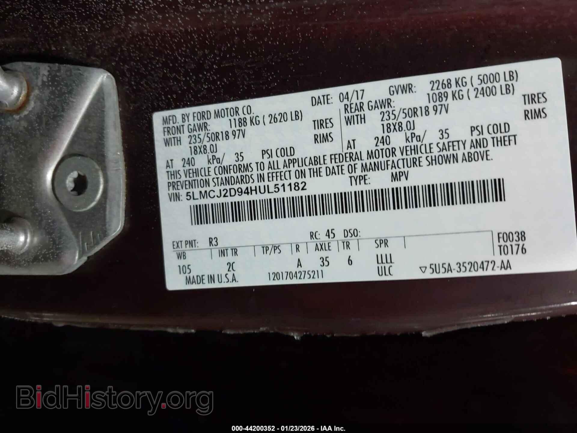 2017 LINCOLN MKC - VIN: 5LMCJ2D94HUL51182 - Photo 9
