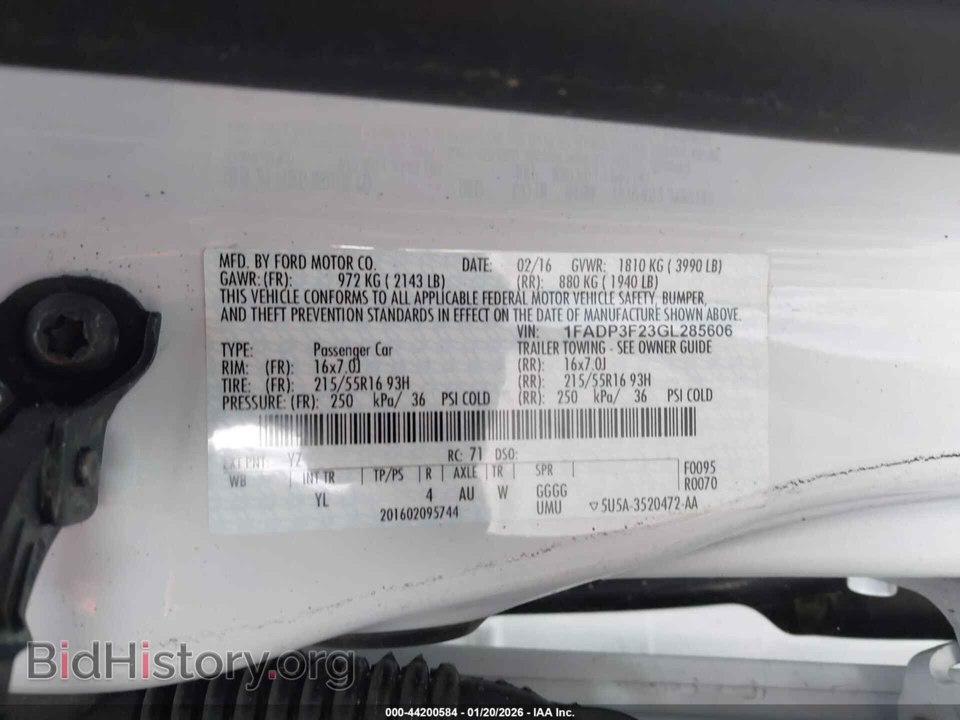 2016 FORD FOCUS - VIN: 1FADP3F23GL285606 - Фото 9