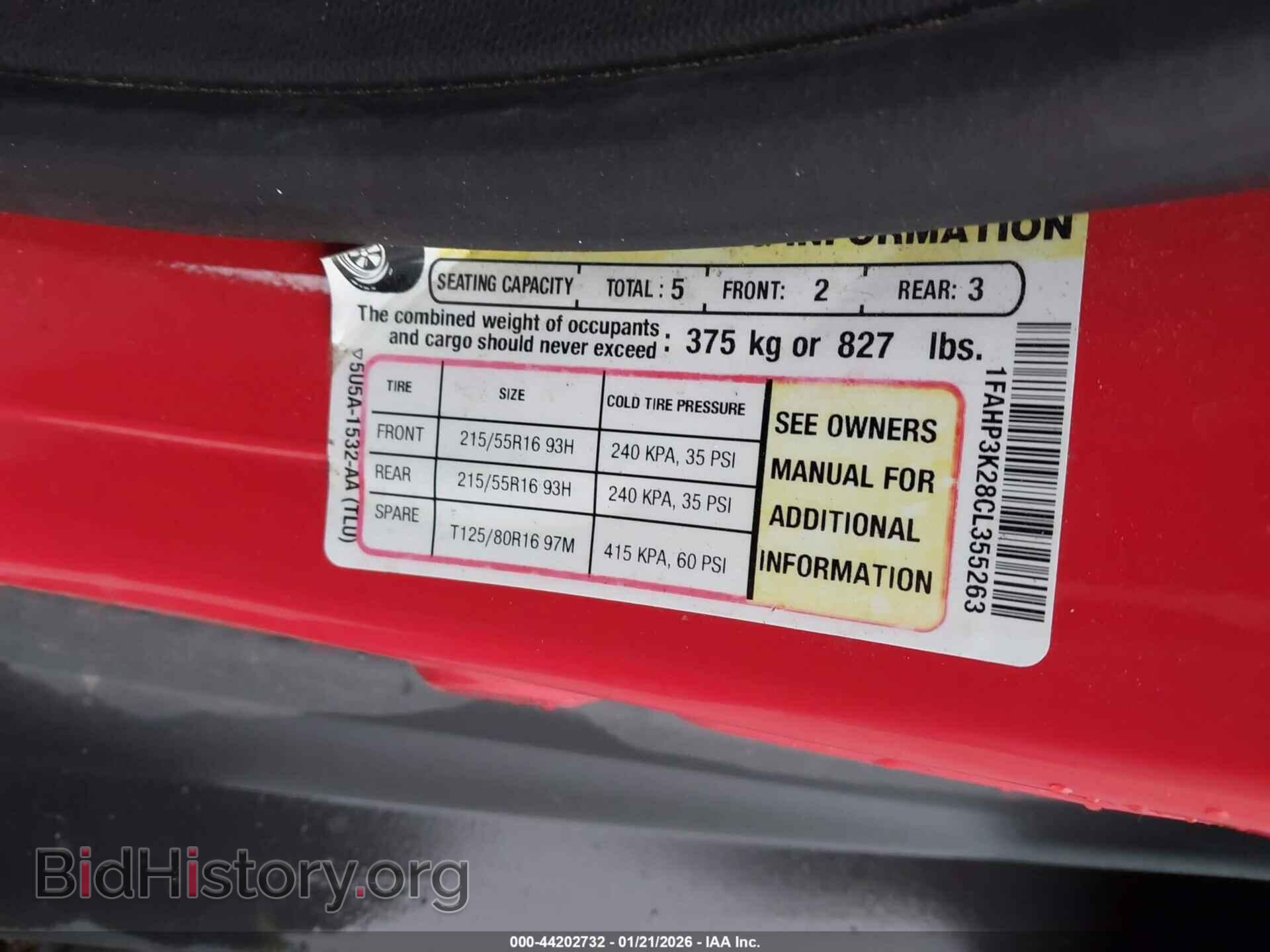 2012 FORD FOCUS - VIN: 1FAHP3K28CL355263 - Фото 9