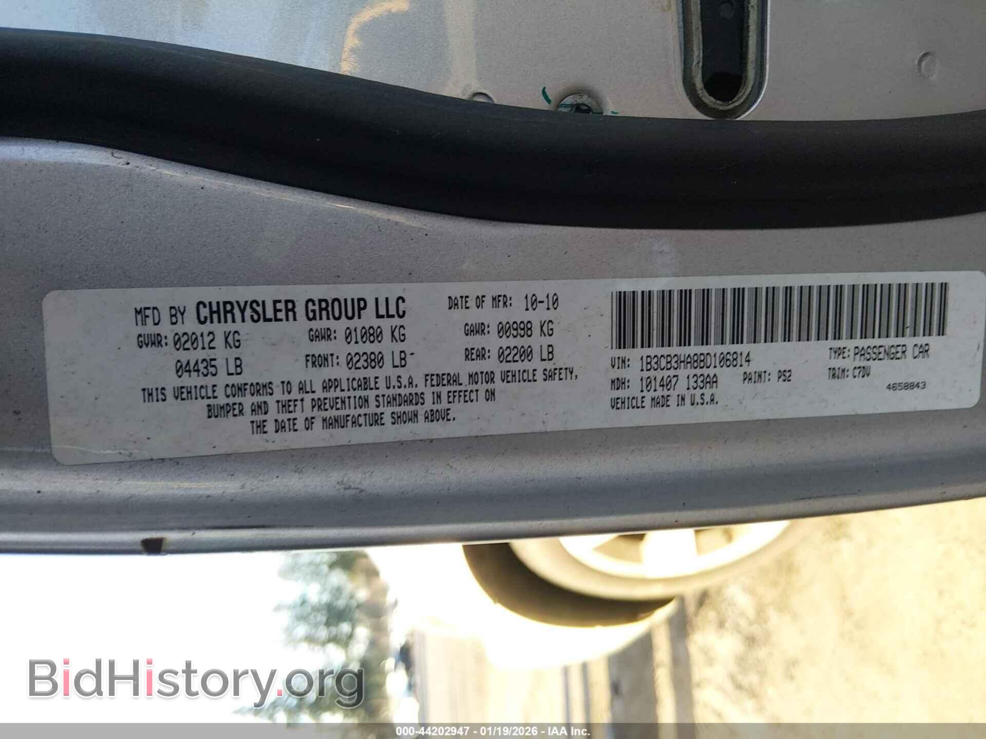 2011 DODGE CALIBER - VIN: 1B3CB3HA8BD106814 - Фото 9