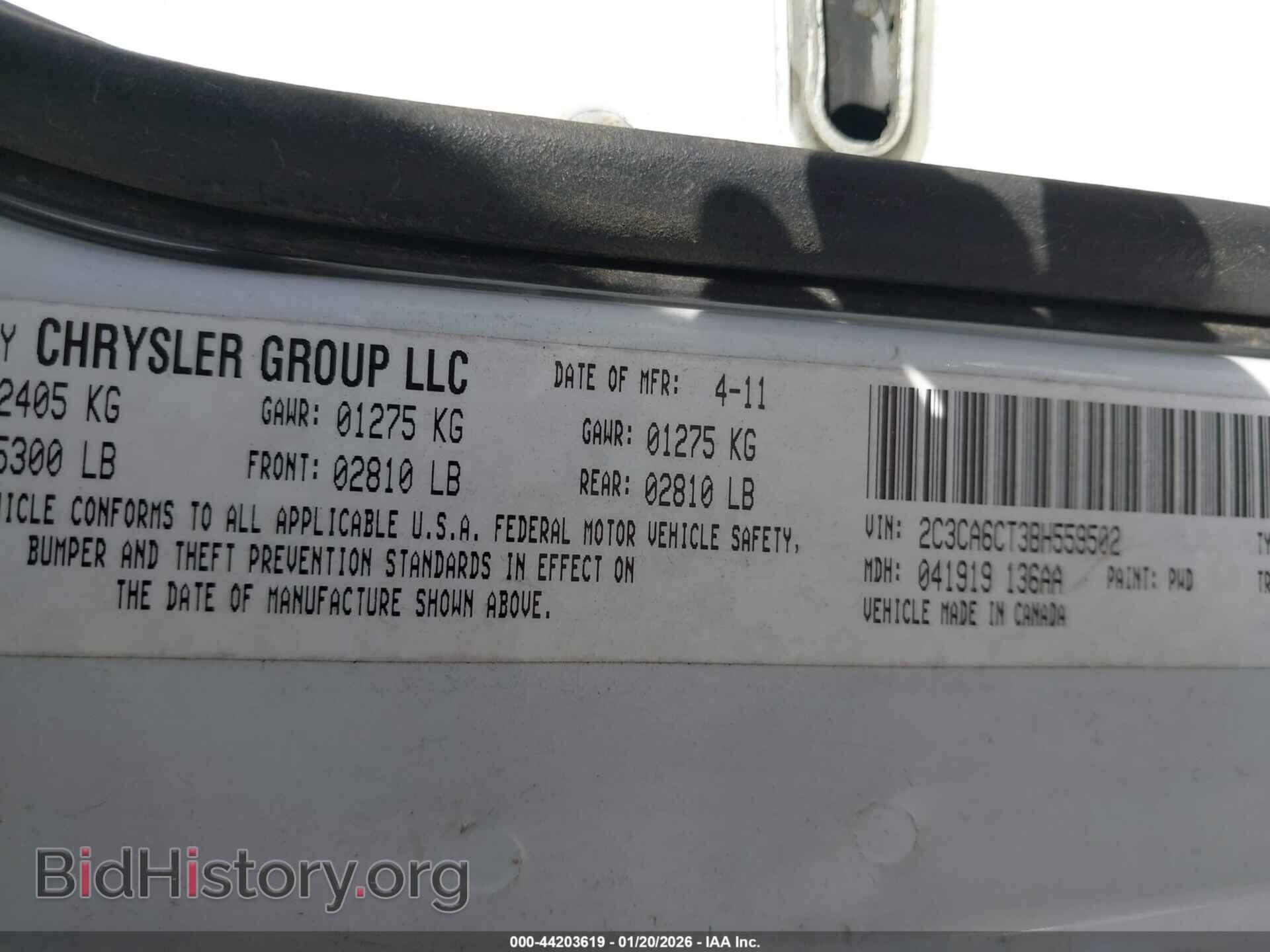 2011 CHRYSLER 300C - VIN: 2C3CA6CT3BH559502 - Фото 9
