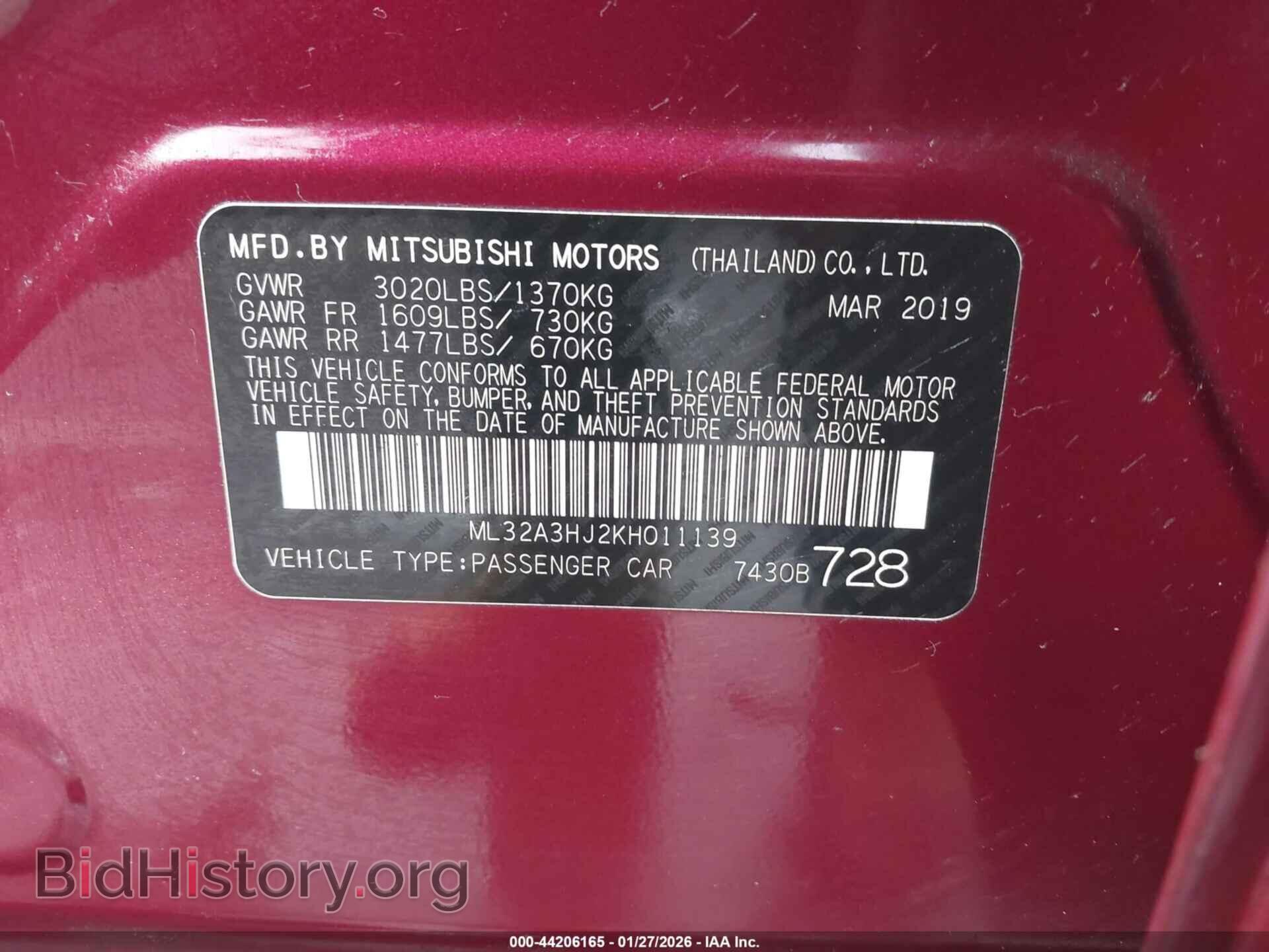 2019 MITSUBISHI MIRAGE - VIN: ML32A3HJ2KH011139 - Фото 9