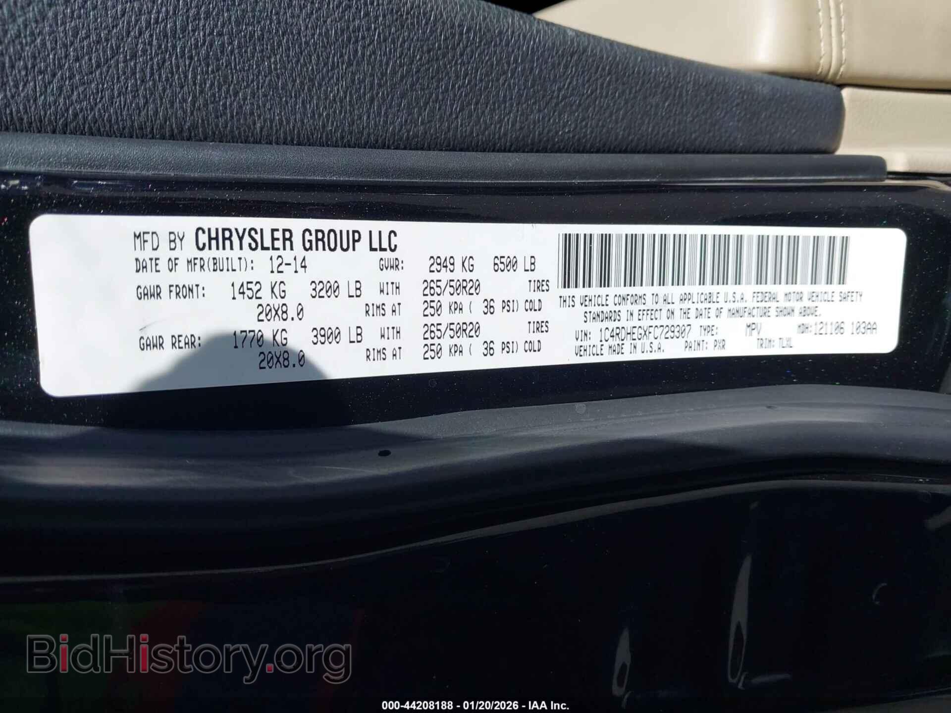 2015 DODGE DURANGO - VIN: 1C4RDHEGXFC729307 - Фото 9