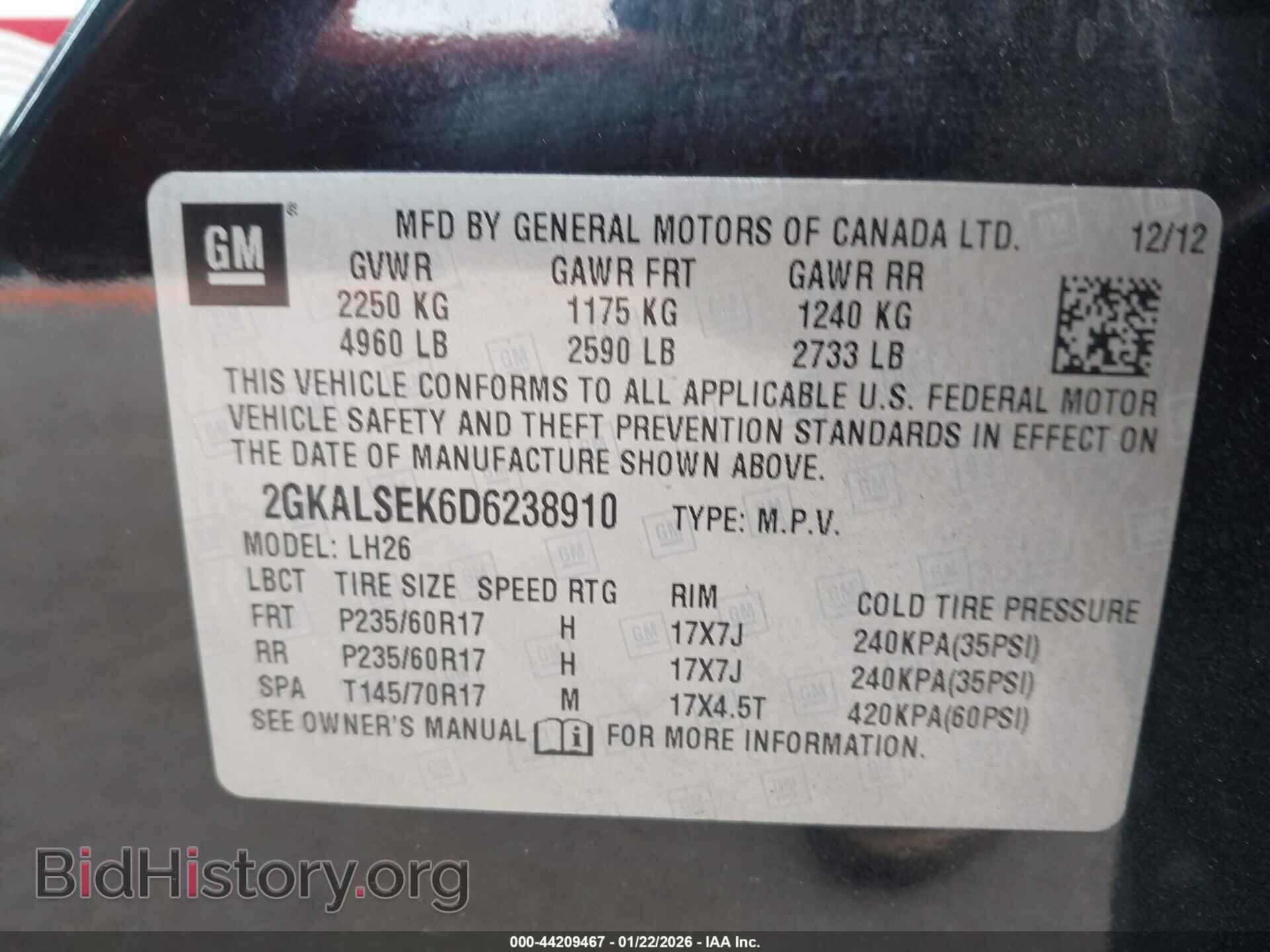 2013 GMC TERRAIN - VIN: 2GKALSEK6D6238910 - Photo 9
