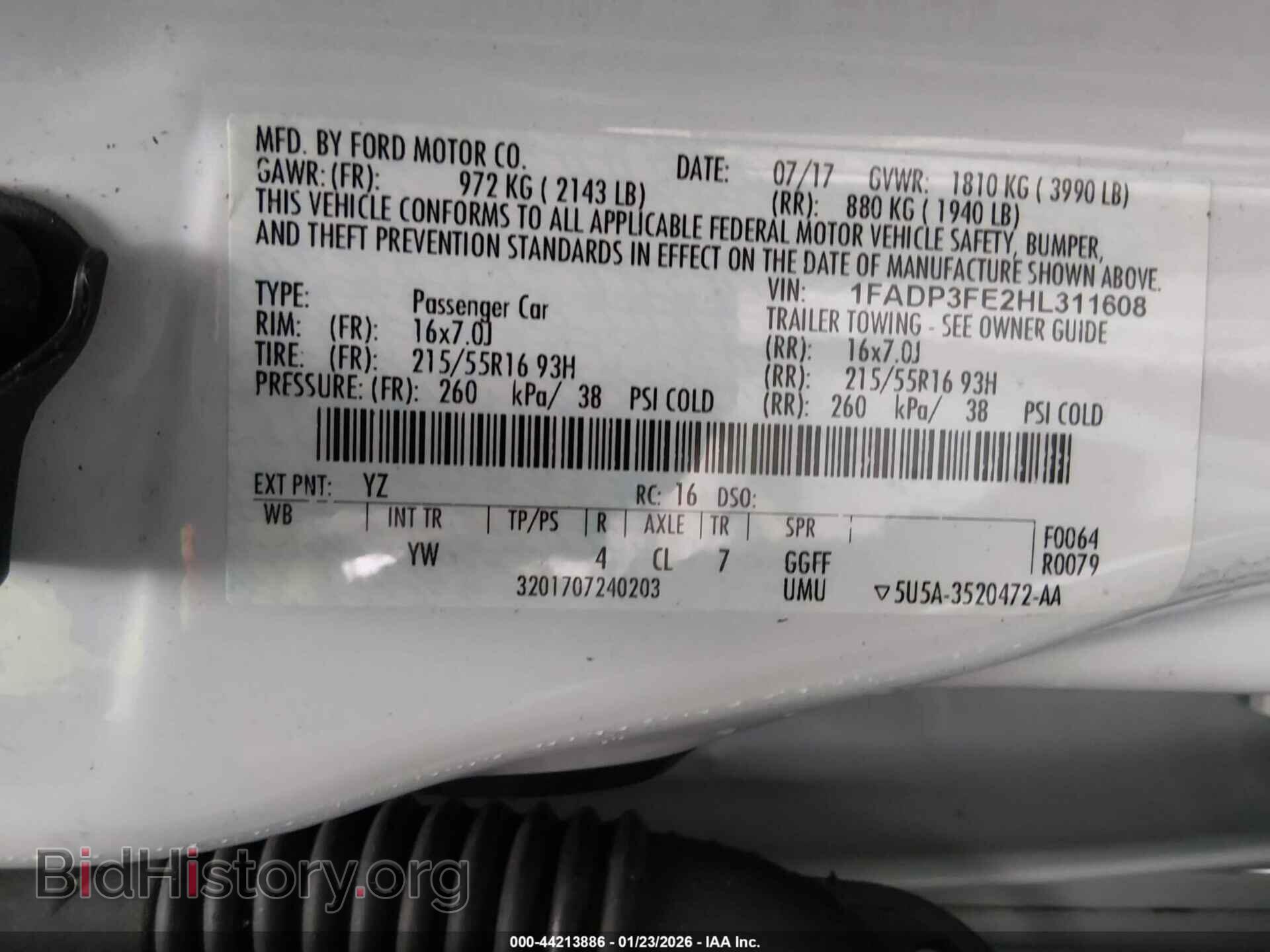 2017 FORD FOCUS - VIN: 1FADP3FE2HL311608 - Photo 9