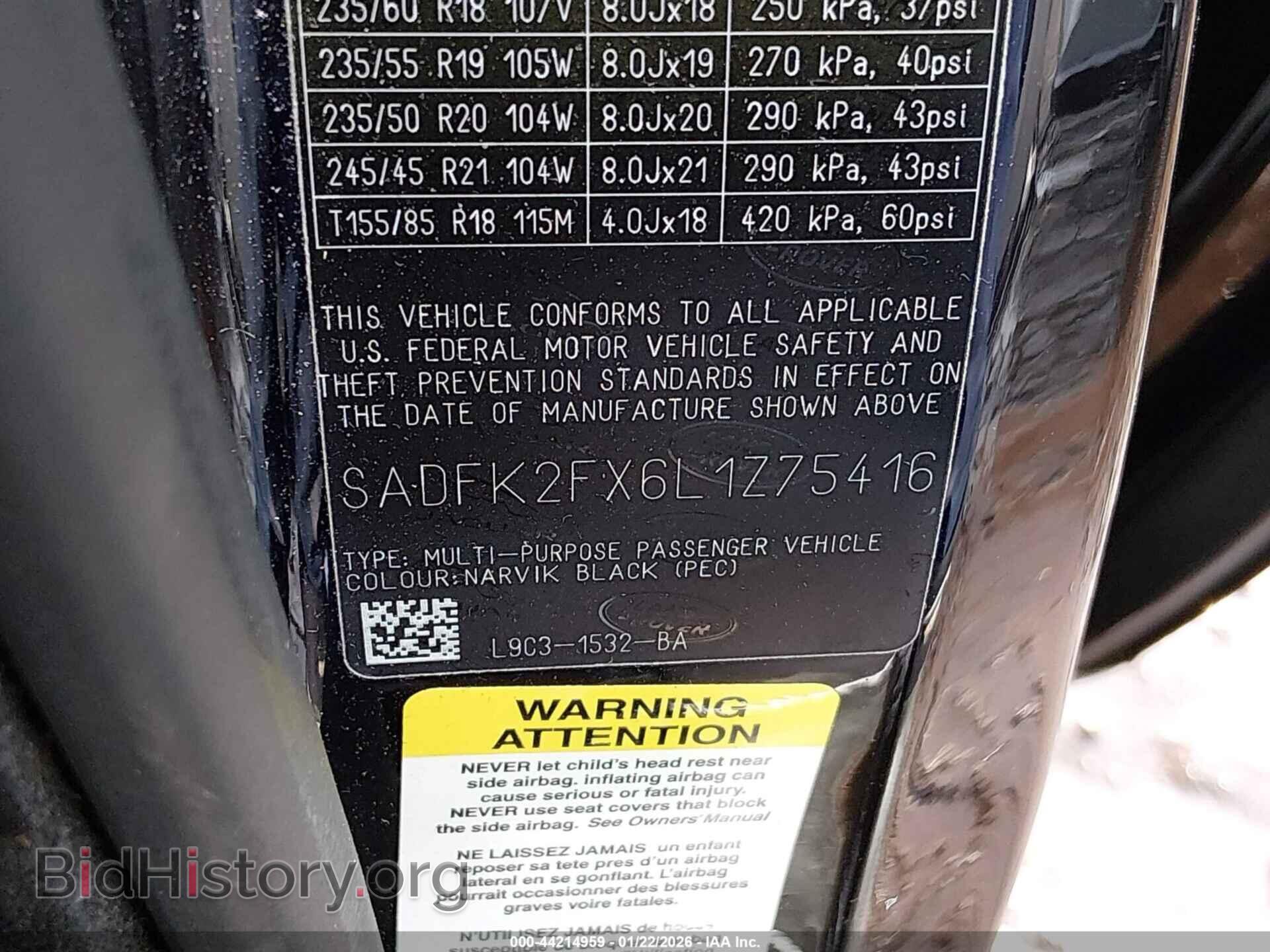 2020 JAGUAR E-PACE - VIN: SADFK2FX6L1Z75416 - Photo 9