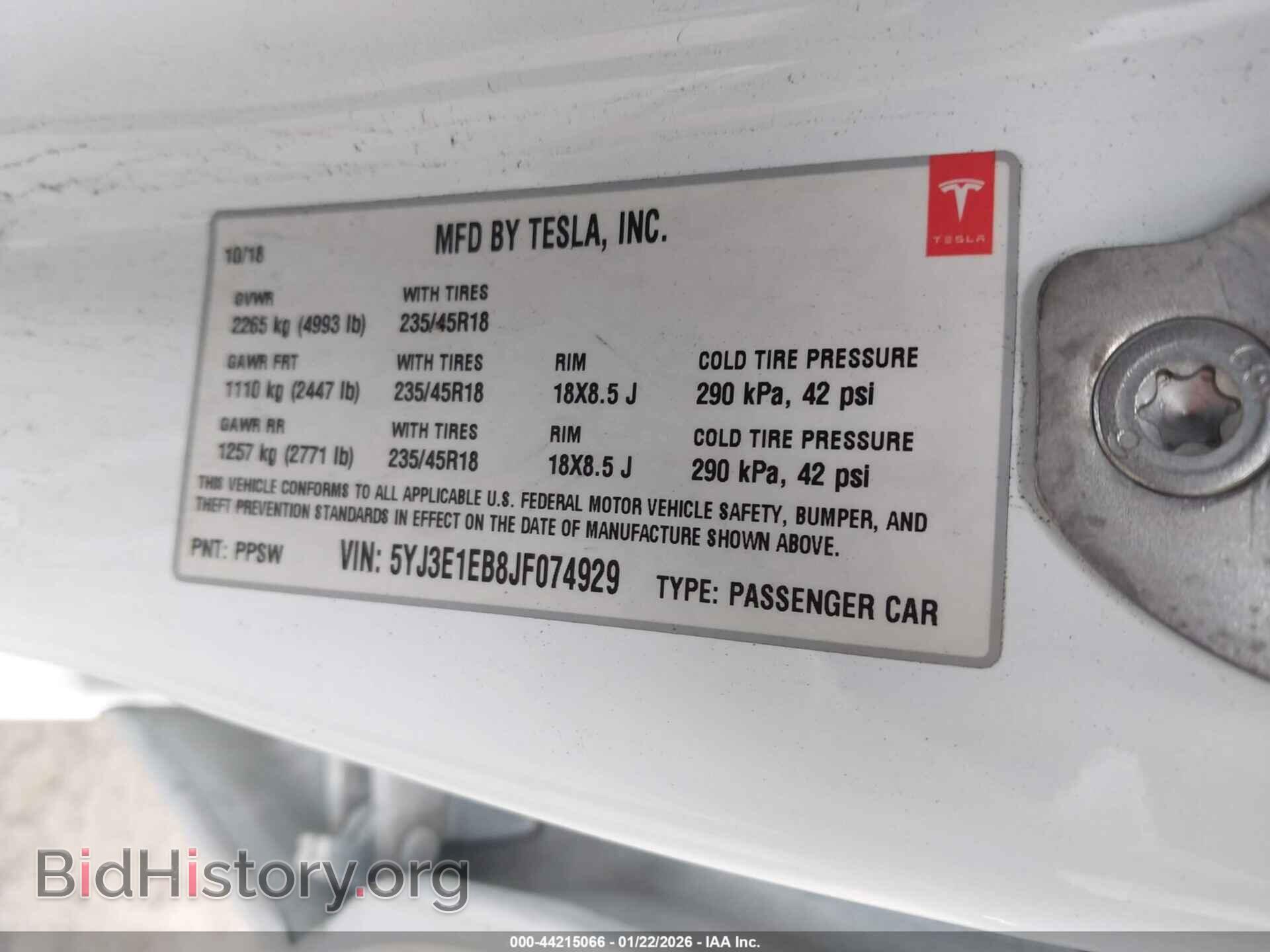 2018 TESLA MODEL 3 - VIN: 5YJ3E1EB8JF074929 - Photo 9
